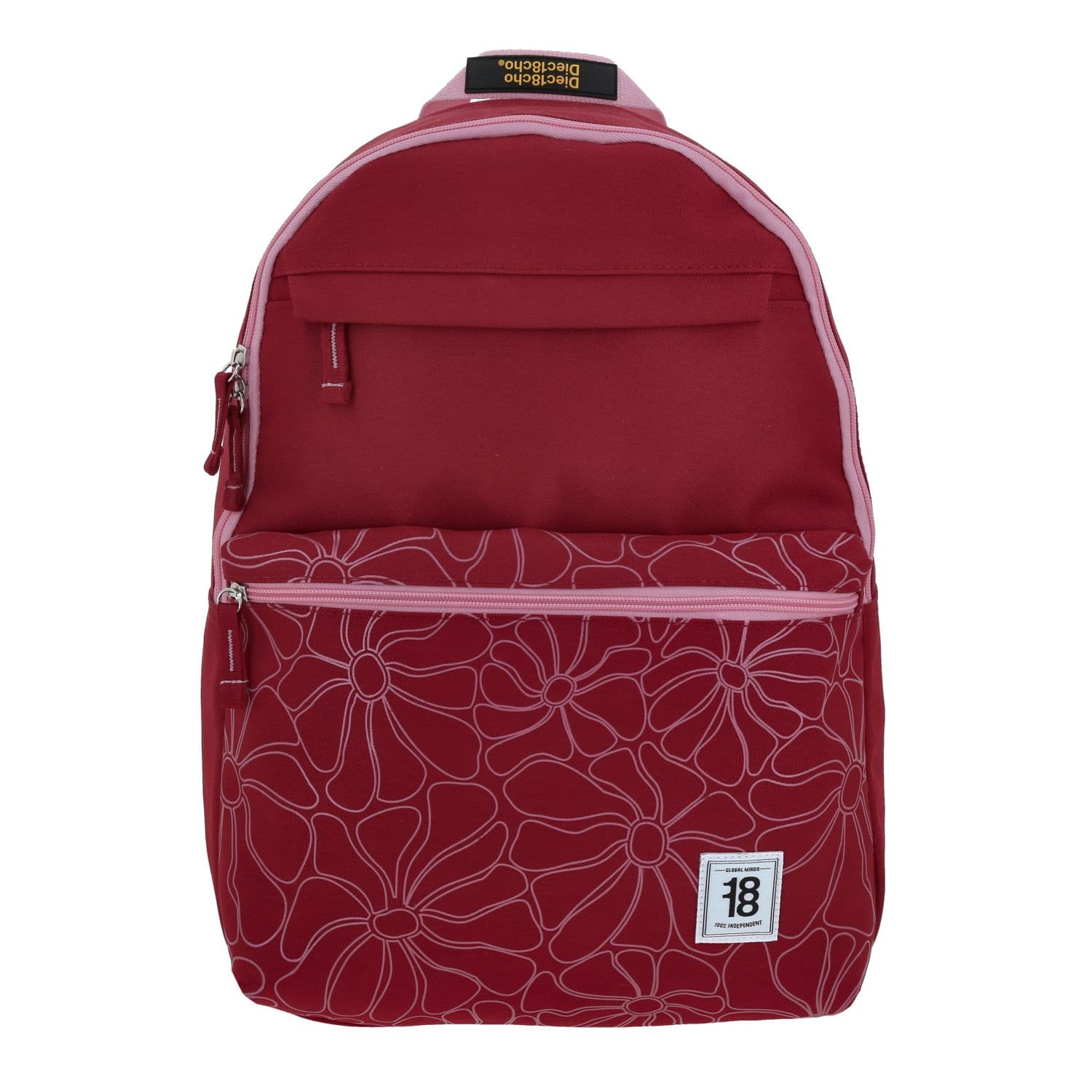 Mochila escolar juvenil 1818 by Chenson fucsia con amplios compartimentos, modelo 1870744-F