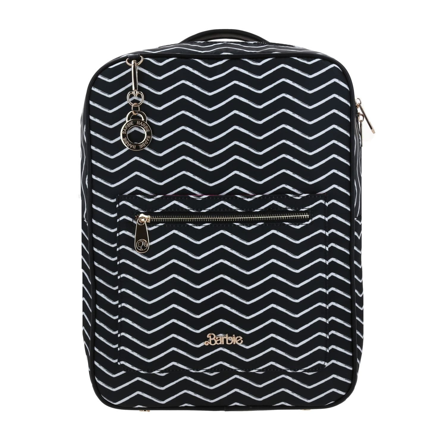 Mochila para dama Barbie by Chenson color negro con amplio compartimento, modelo BR24110-3