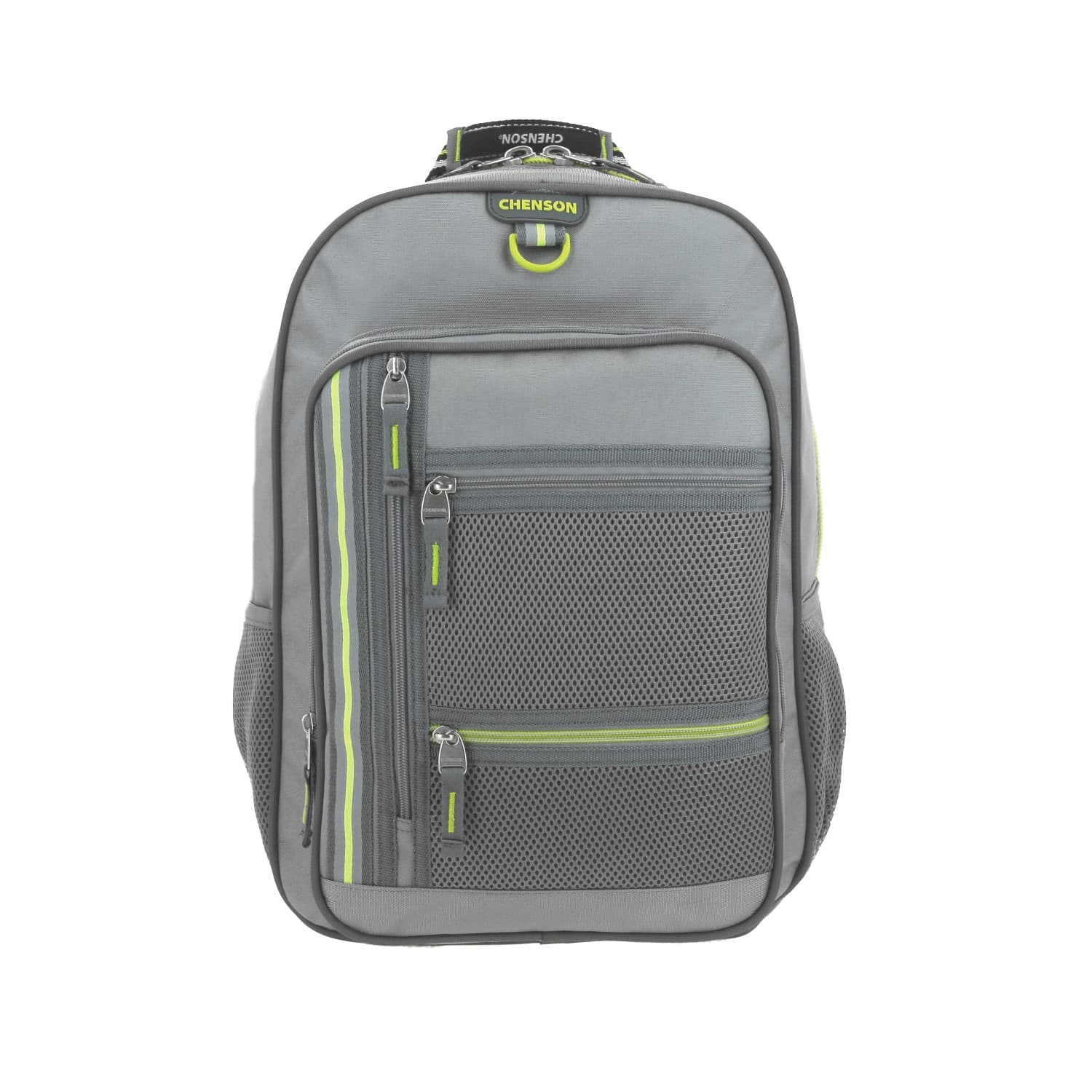 Mochila escolar Chenson Clásico Gris con amplio compartimento, modelo CH66490-2