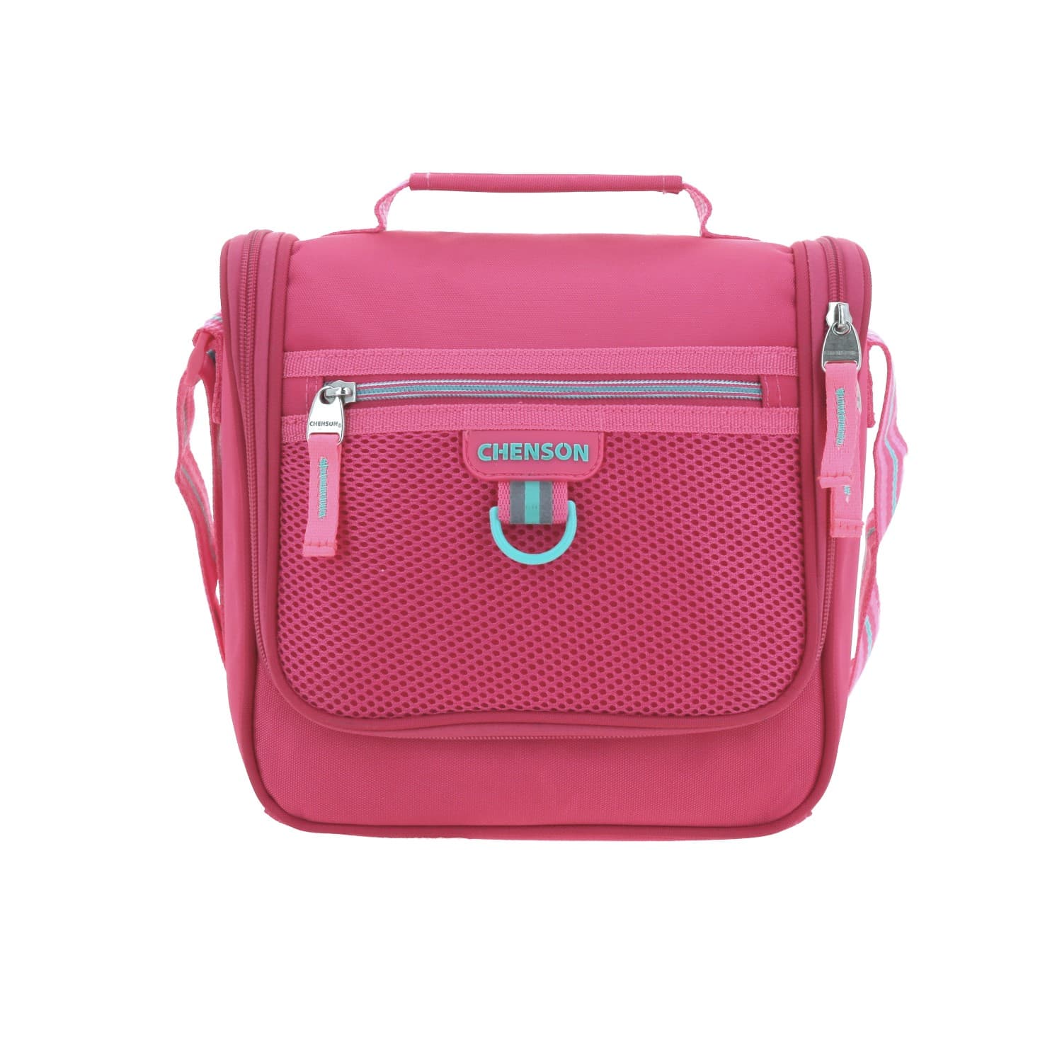 Lonchera escolar térmica Chenson Clásico rosa con diseño práctico, modelo CH66492-P