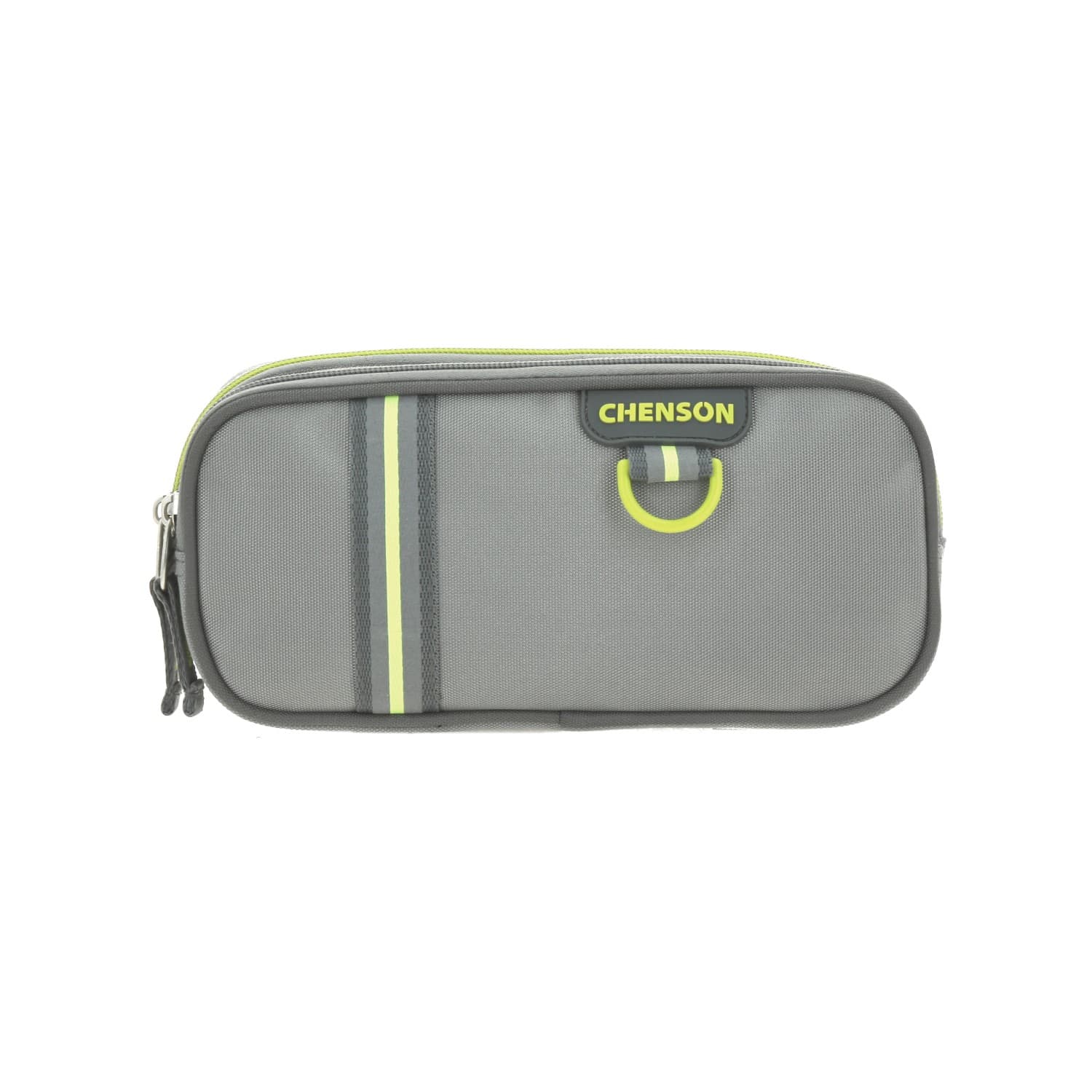 Lapicera escolar Chenson Clásico gris con doble compartimento, modelo CH66493-2