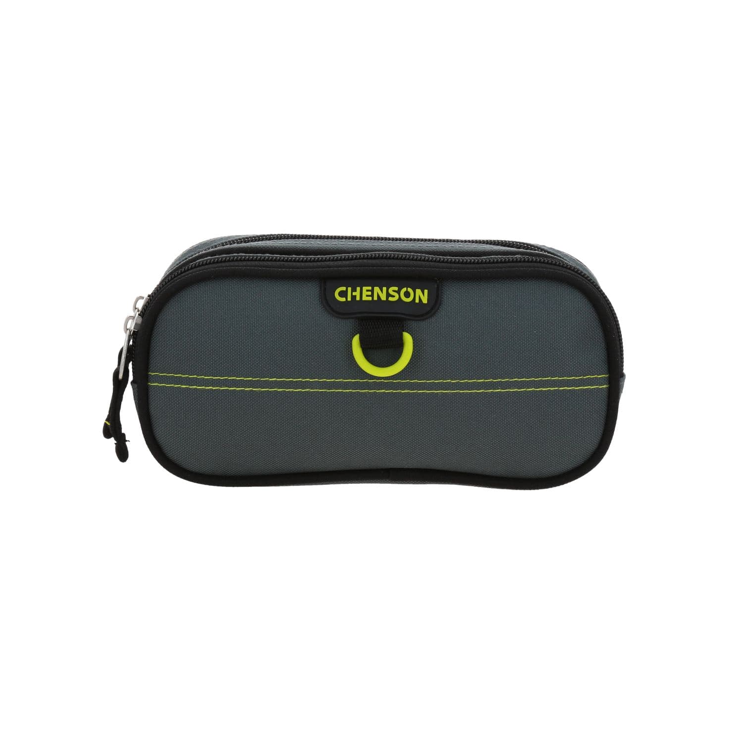 Lapicera escolar Chenson Clásico gris con doble compartimento, modelo CH70774-2
