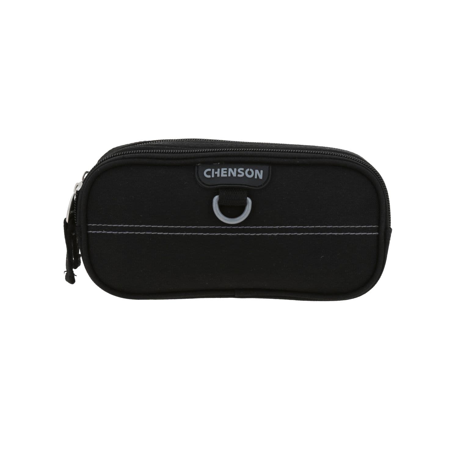 Lapicera escolar Chenson Clásico negra con doble compartimento, modelo CH70774-3