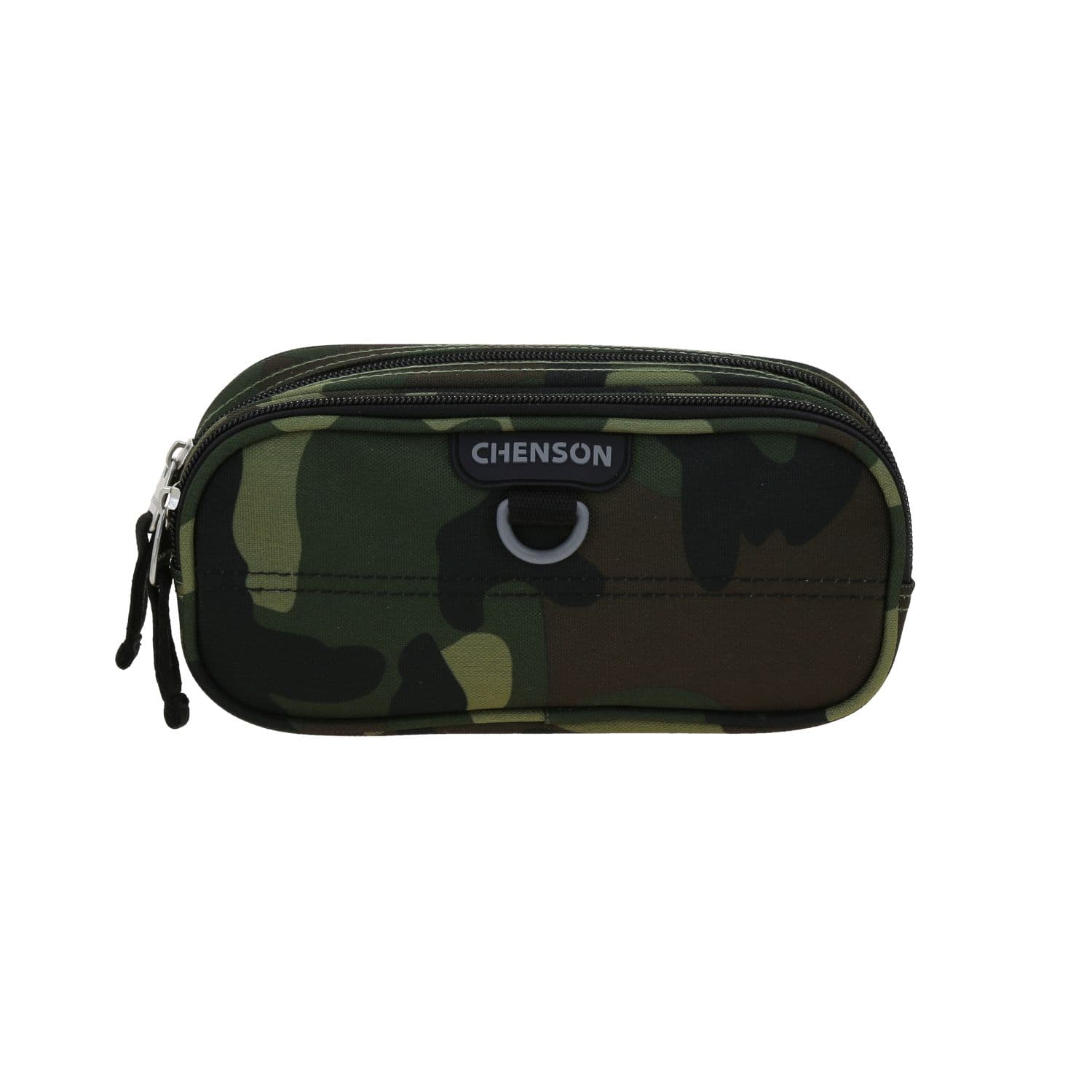 Lapicera escolar Chenson Clásico verde seco con doble compartimento, modelo CH70774-A