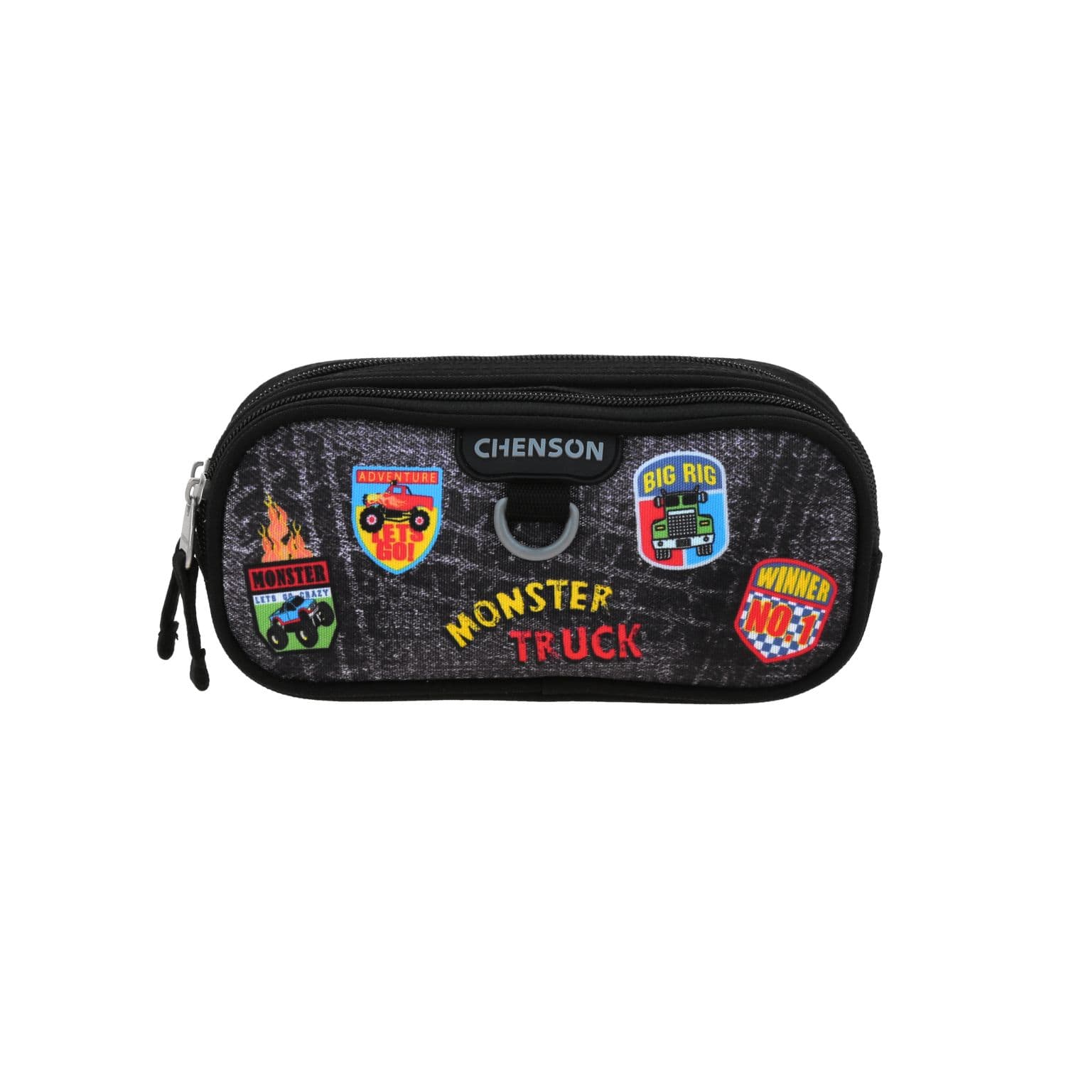 Lapicera escolar Chenson Clásico negra con doble compartimento, modelo CH70775-3