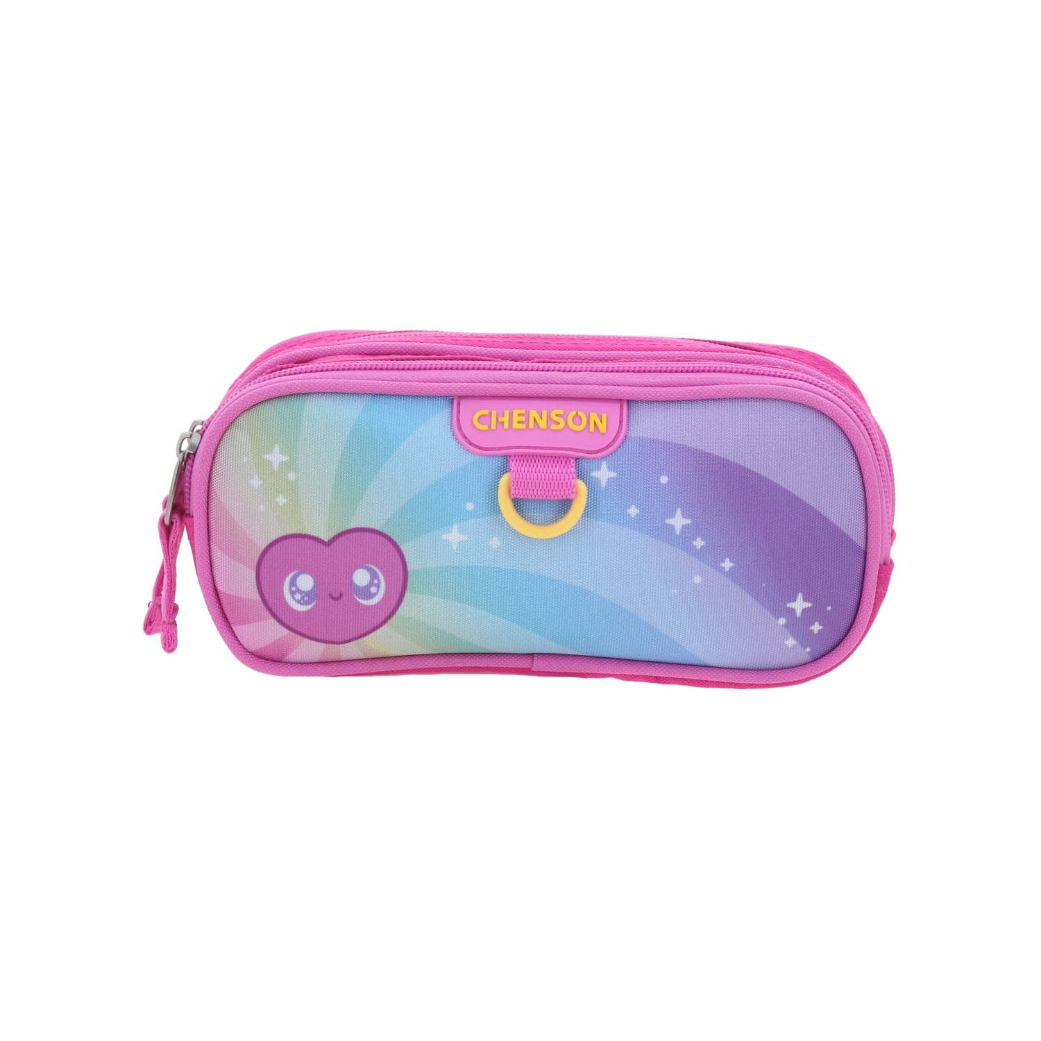 Lapicera escolar Chenson Clásico rosa con doble compartimento, modelo CH70775-P