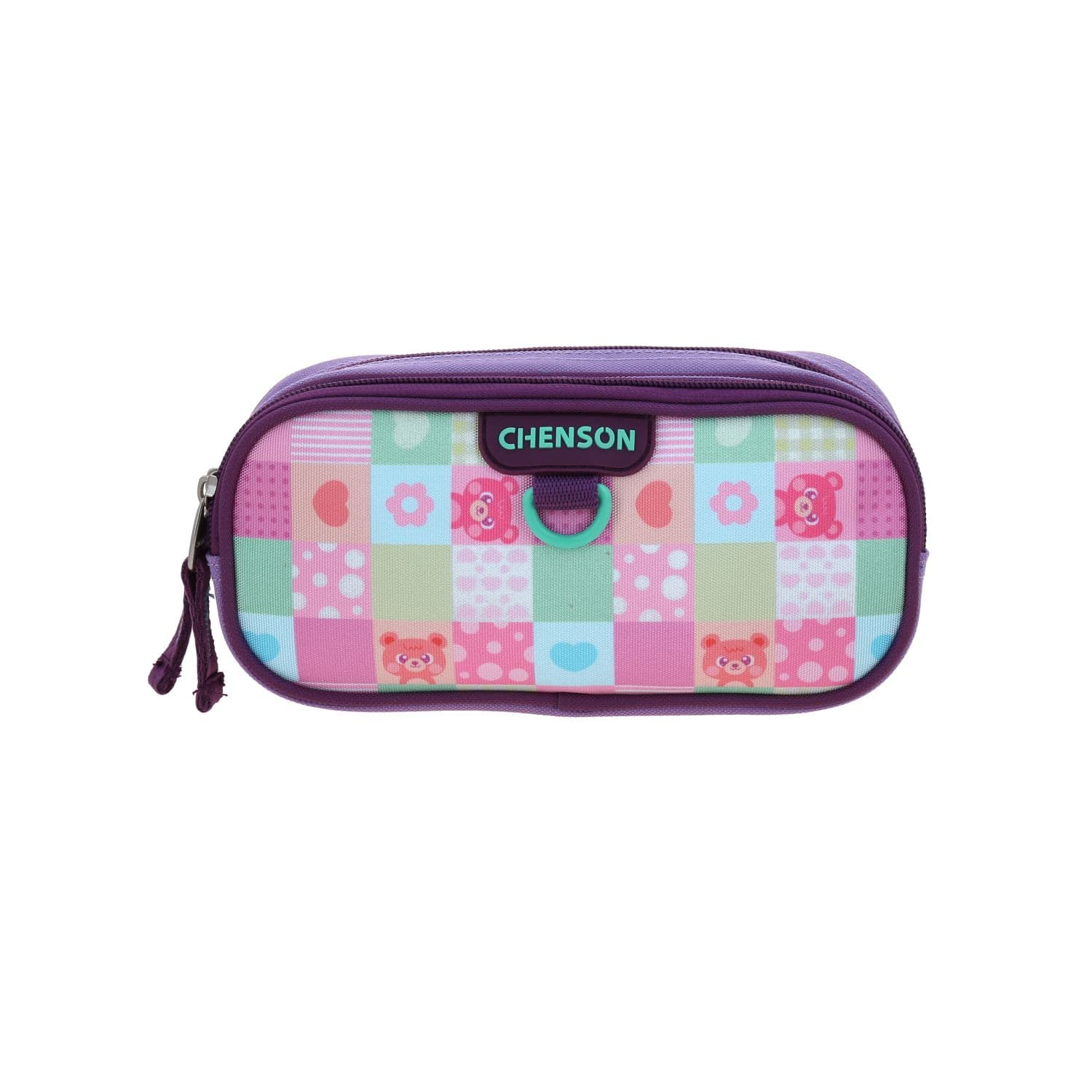 Lapicera escolar Chenson Clásico uva con doble compartimento, modelo CH70775-U