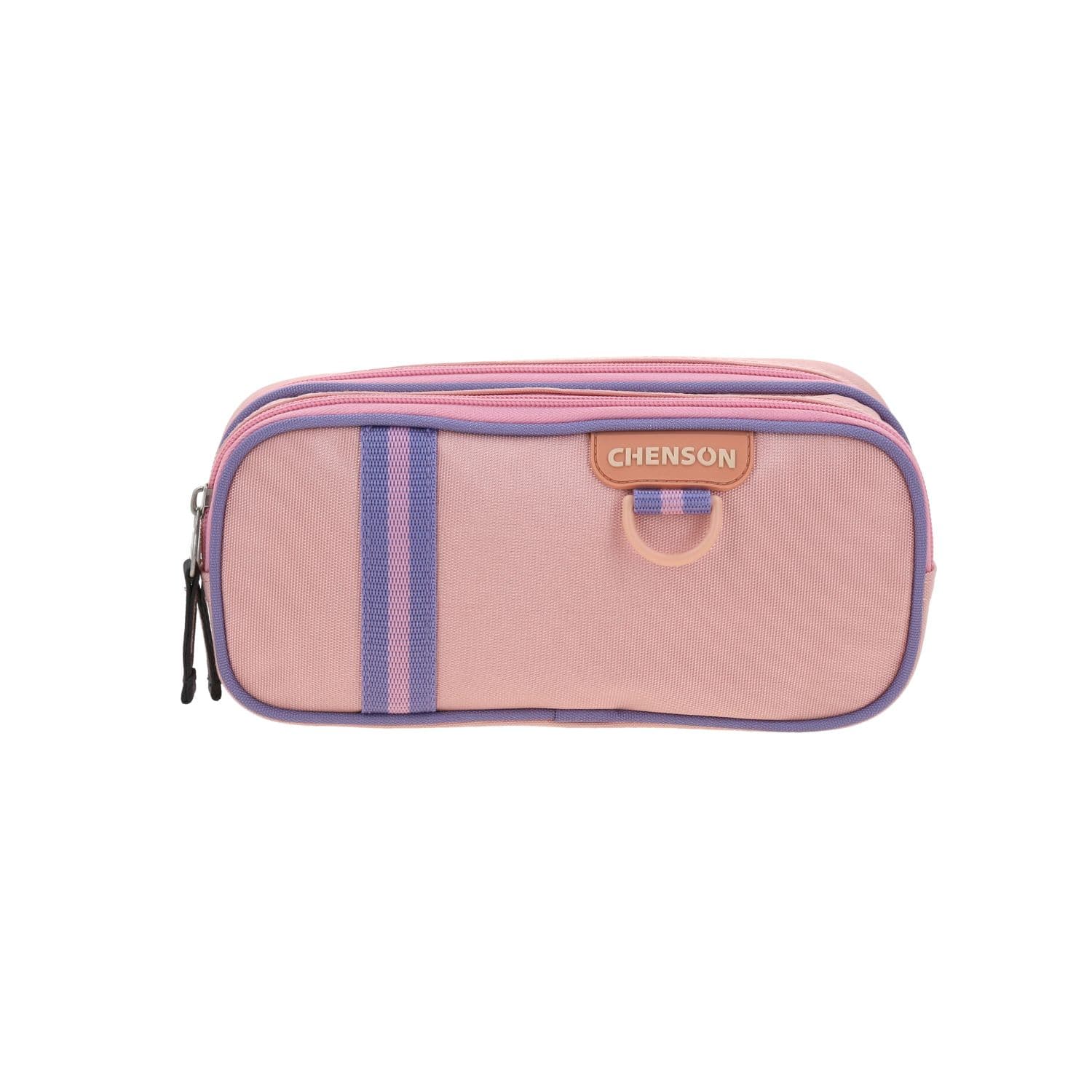 Lapicera escolar Chenson Clásico beige con doble compartimento, modelo CH70932-E