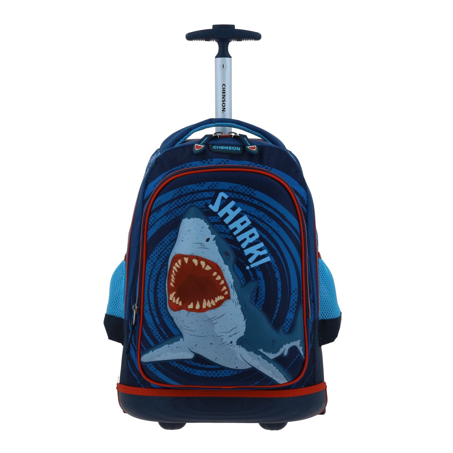 Mochila con Ruedas Chenson Original Azul con Llantitas LED - Ideal para Escuela, modelo CO66347-9