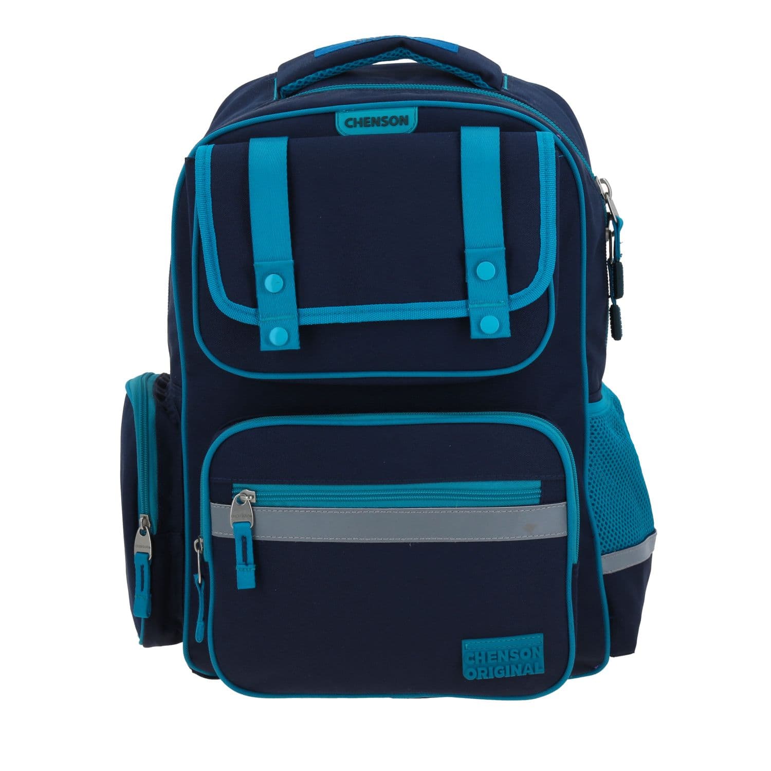 Mochila escolar Chenson Original turquesa con diseño moderno y funcional, modelo CO70203-T
