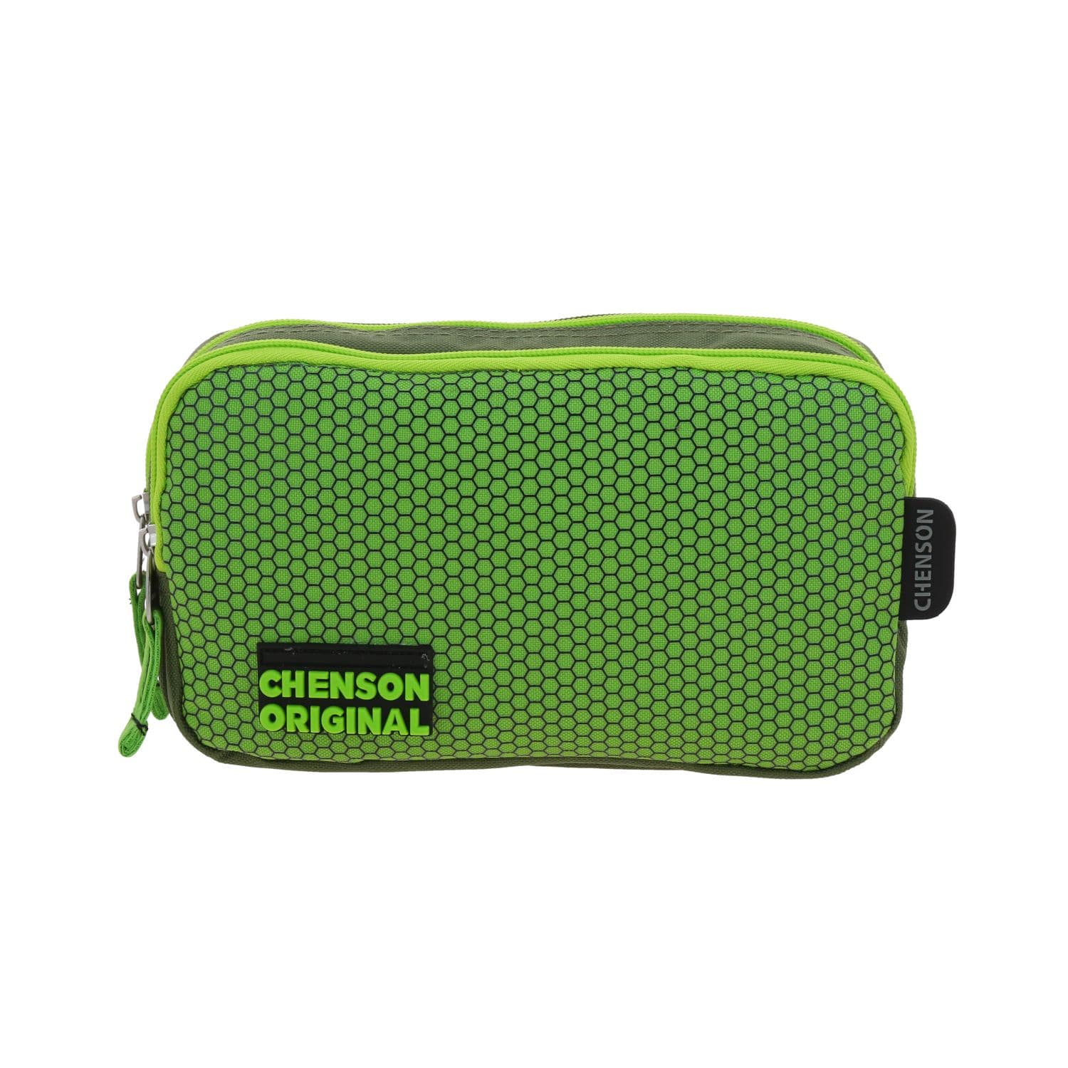 Lapicera escolar Chenson Original verde seco con doble compartimento, modelo CO70241-A