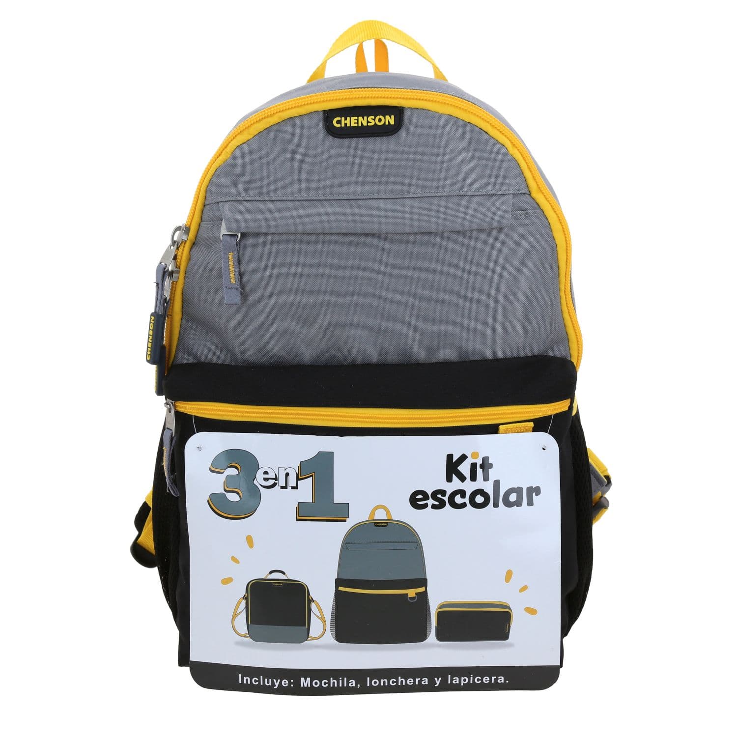 Mochila escolar Chenson Original gris con amplio compartimento y diseño moderno, modelo CO70771-2