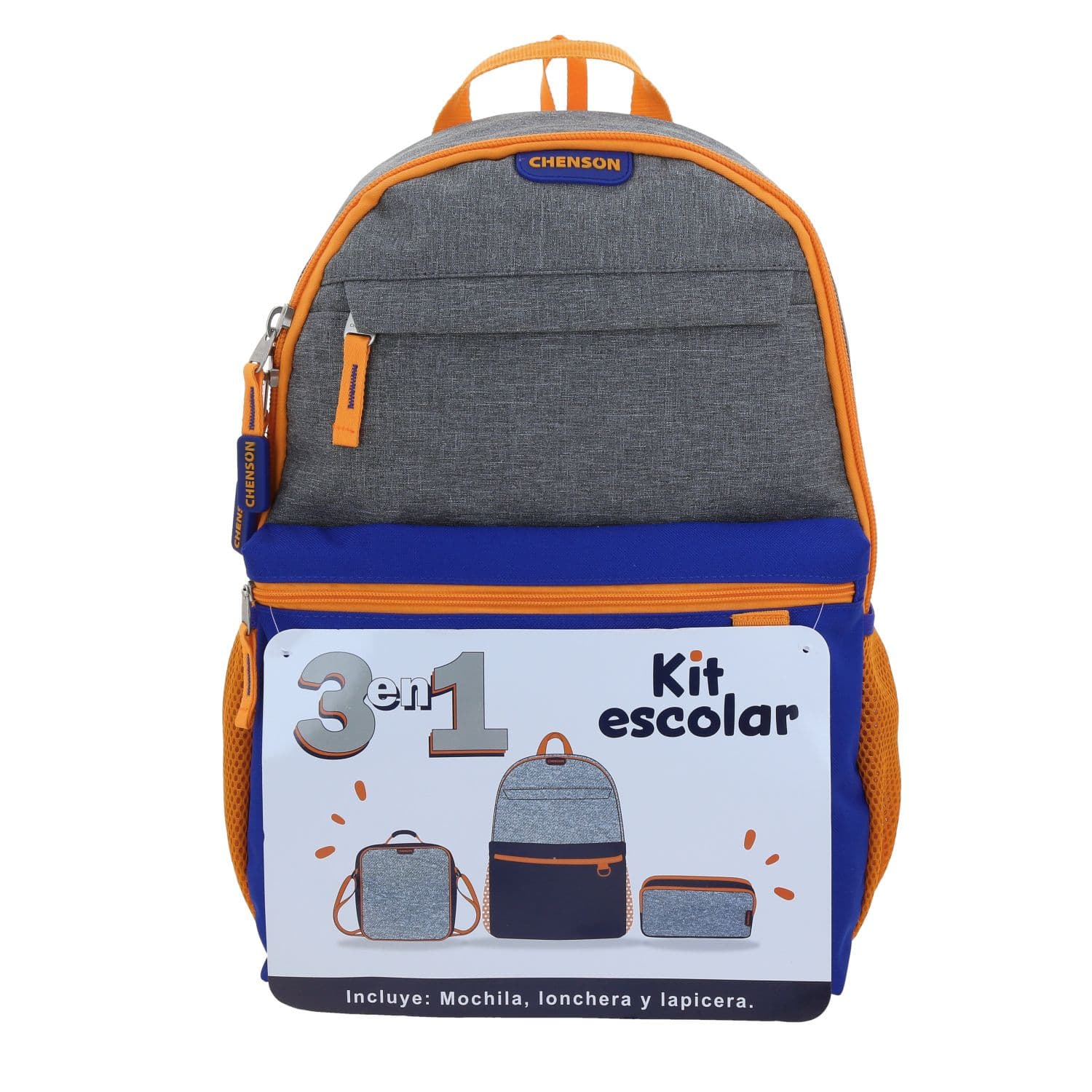 Mochila escolar Chenson Original azul con kit 3 por 1 para primaria, modelo CO70771-9
