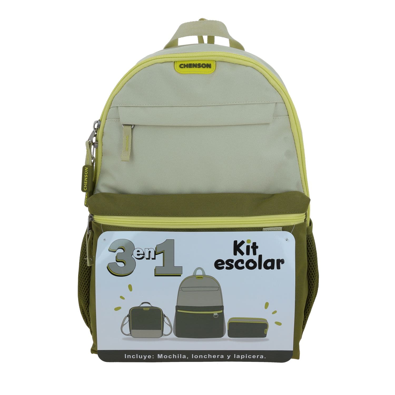 Mochila escolar verde seco Chenson Original - Diseño moderno y funcionalidad, modelo CO70771-A