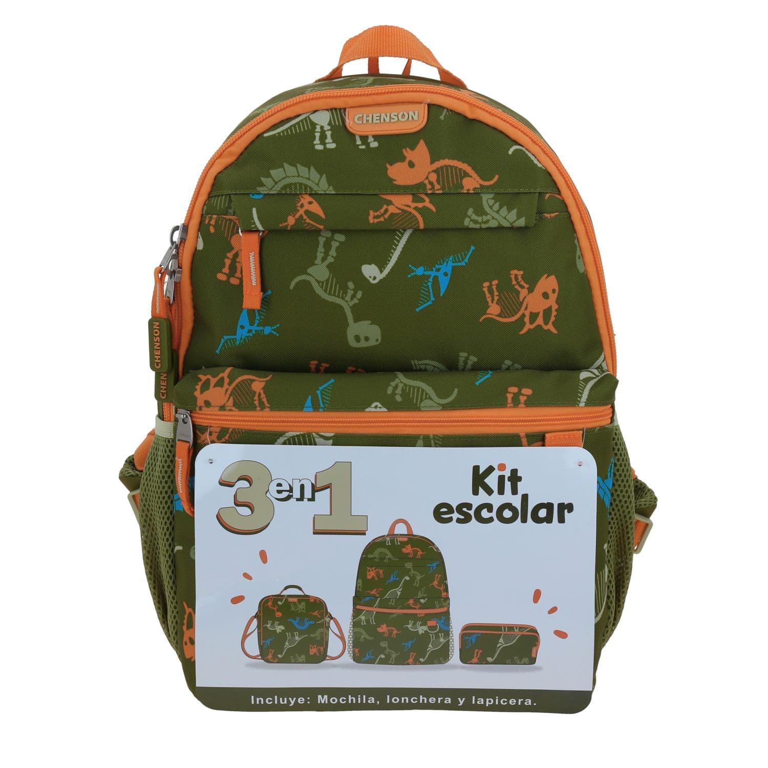 Mochila escolar Chenson Original verde con amplio compartimento, modelo CO70771-G