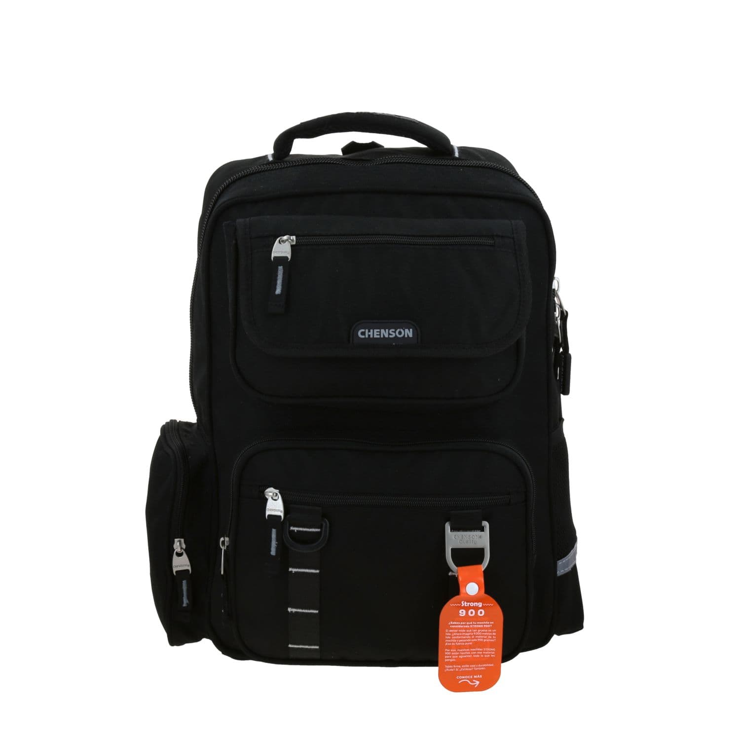 Mochila Chenson Original Negro 30cm Escolar Resistente, modelo CO70911-3