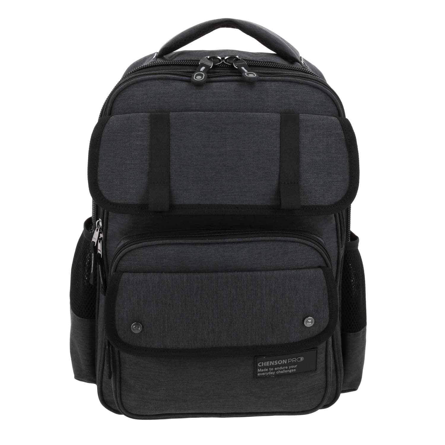 Mochila ejecutiva Chenson Pro negra con múltiples compartimentos, modelo CP70132-3