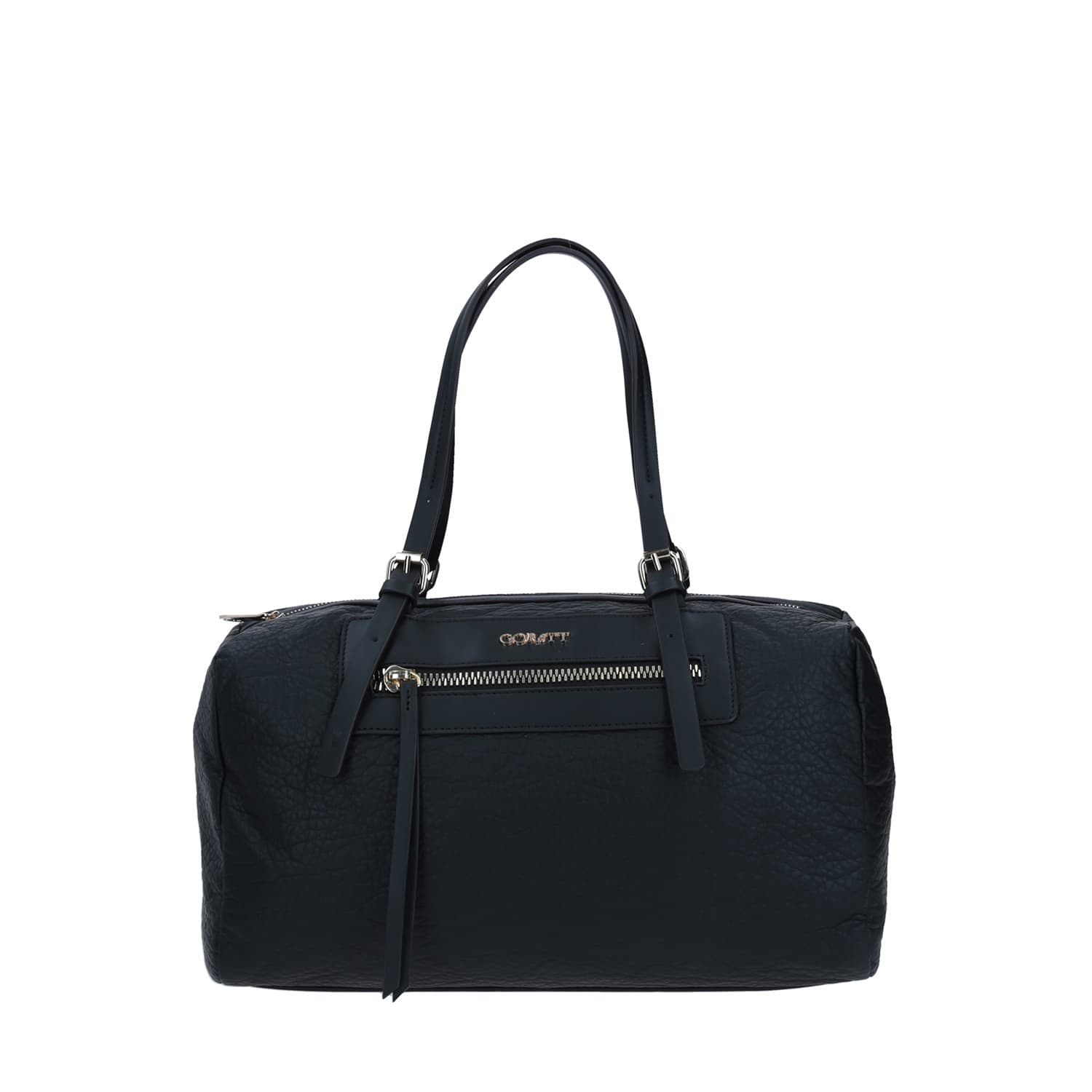 Bolsa de mano Gorétt negro con bolsillos y cierre seguro, modelo GS20027-3