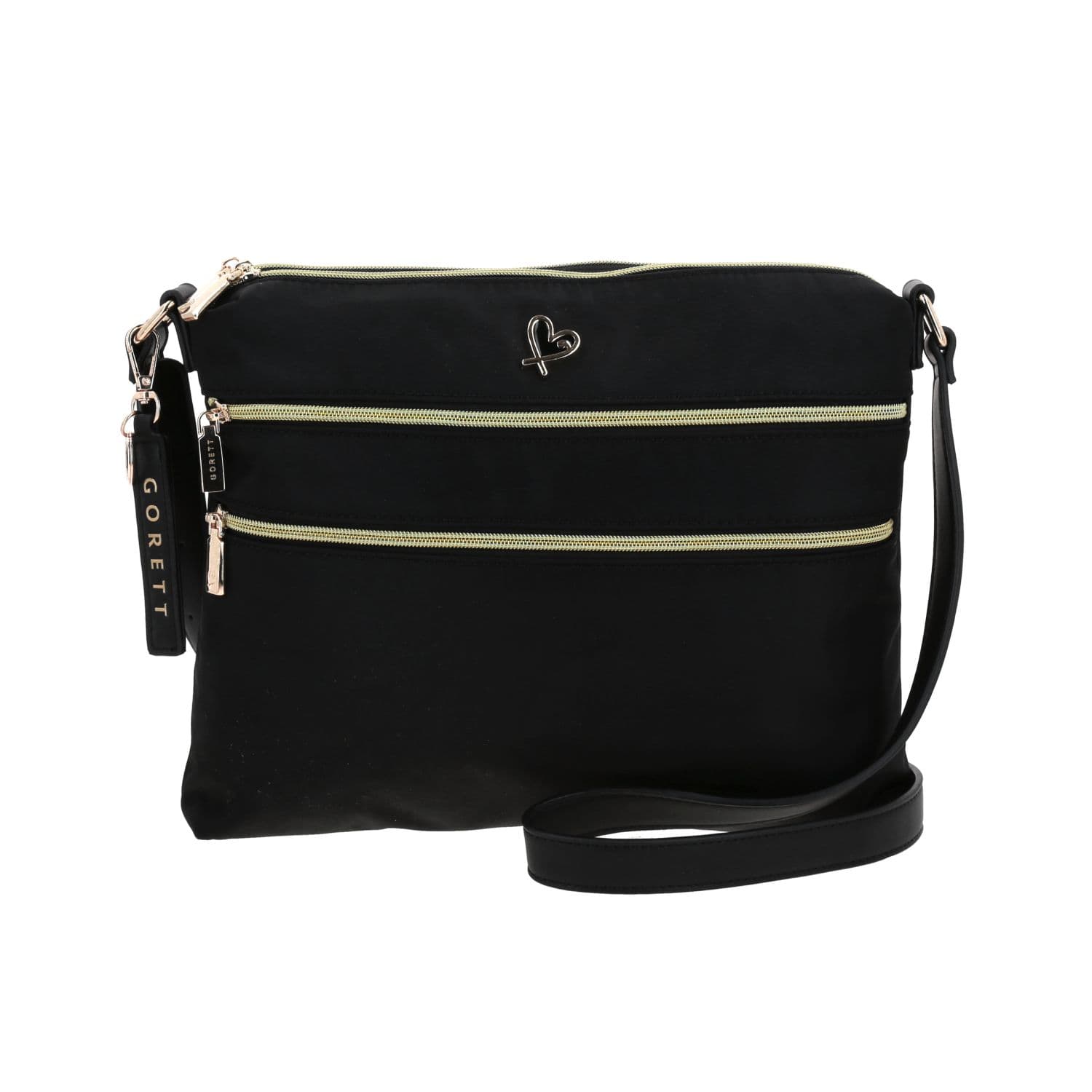Bolsa de Lado para Dama Gorétt by Chenson Negro con doble compartimento, modelo GS25030-3