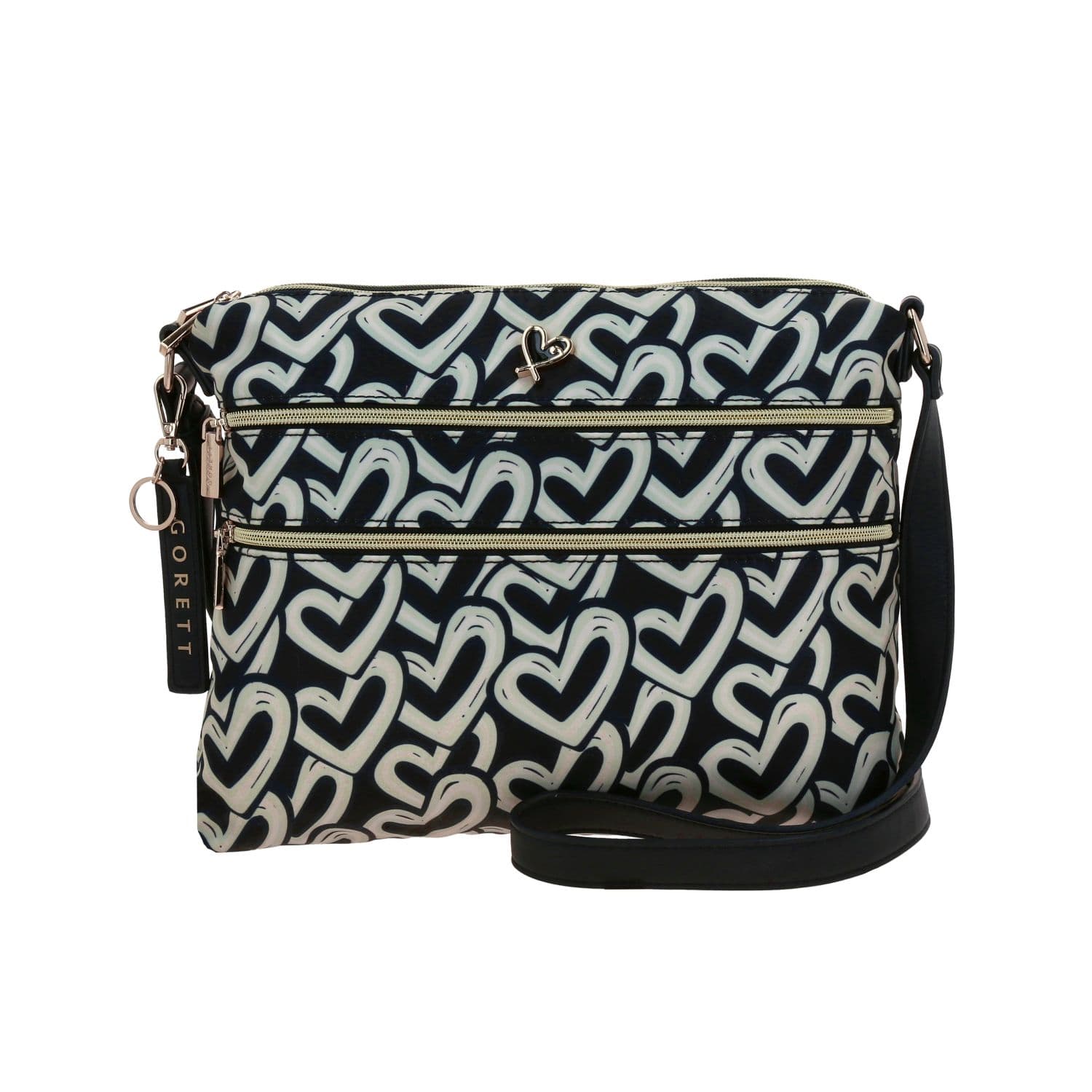 Bolsa de lado para dama Gorétt by Chenson multicolor con doble compartimento, modelo GS25030-C