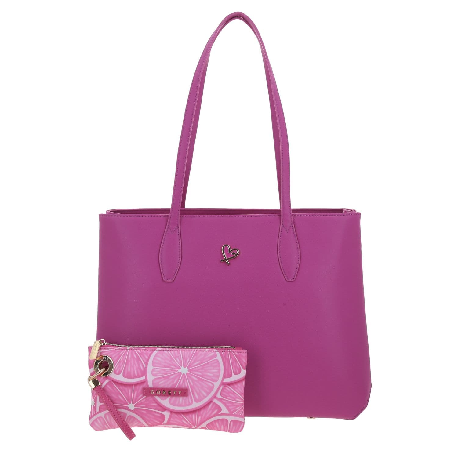 Bolsa grande para dama Gorétt by Chenson fucsia con doble compartimento, modelo GS25048-F