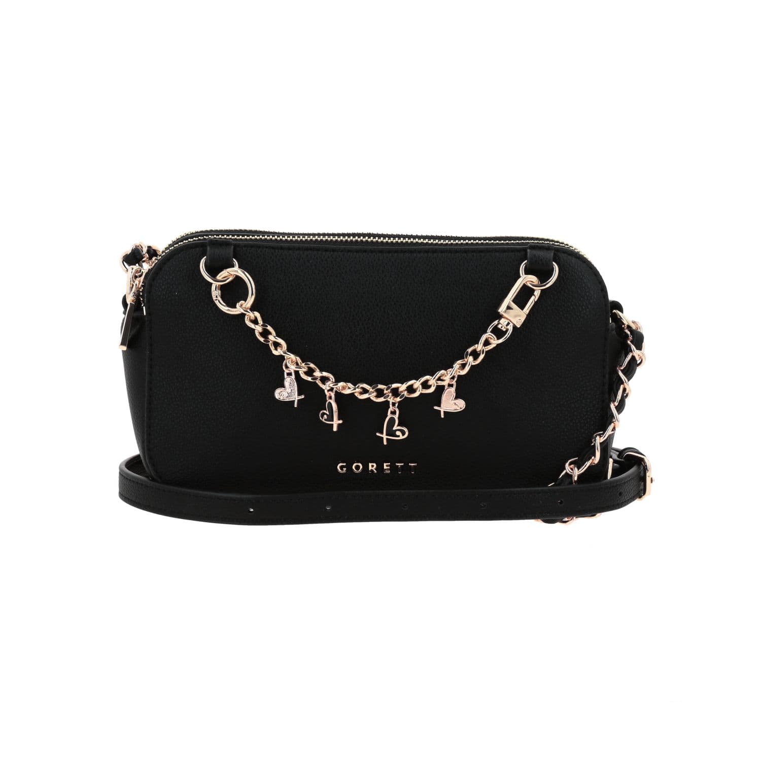 Bolsa de Lado Gorétt by Chenson Negra con Asa Ajustable y Estilo Moderno, modelo GS26012-3