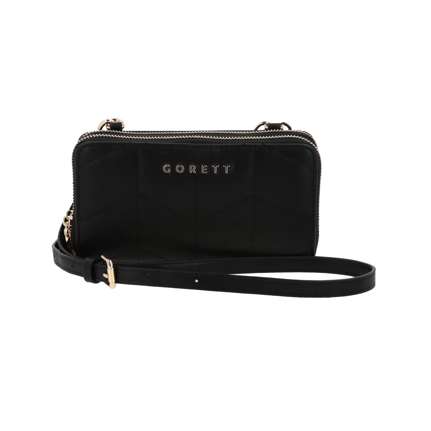 Cartera Gorétt by Chenson Negra con Doble Compartimento para Dama, modelo GS26020-3