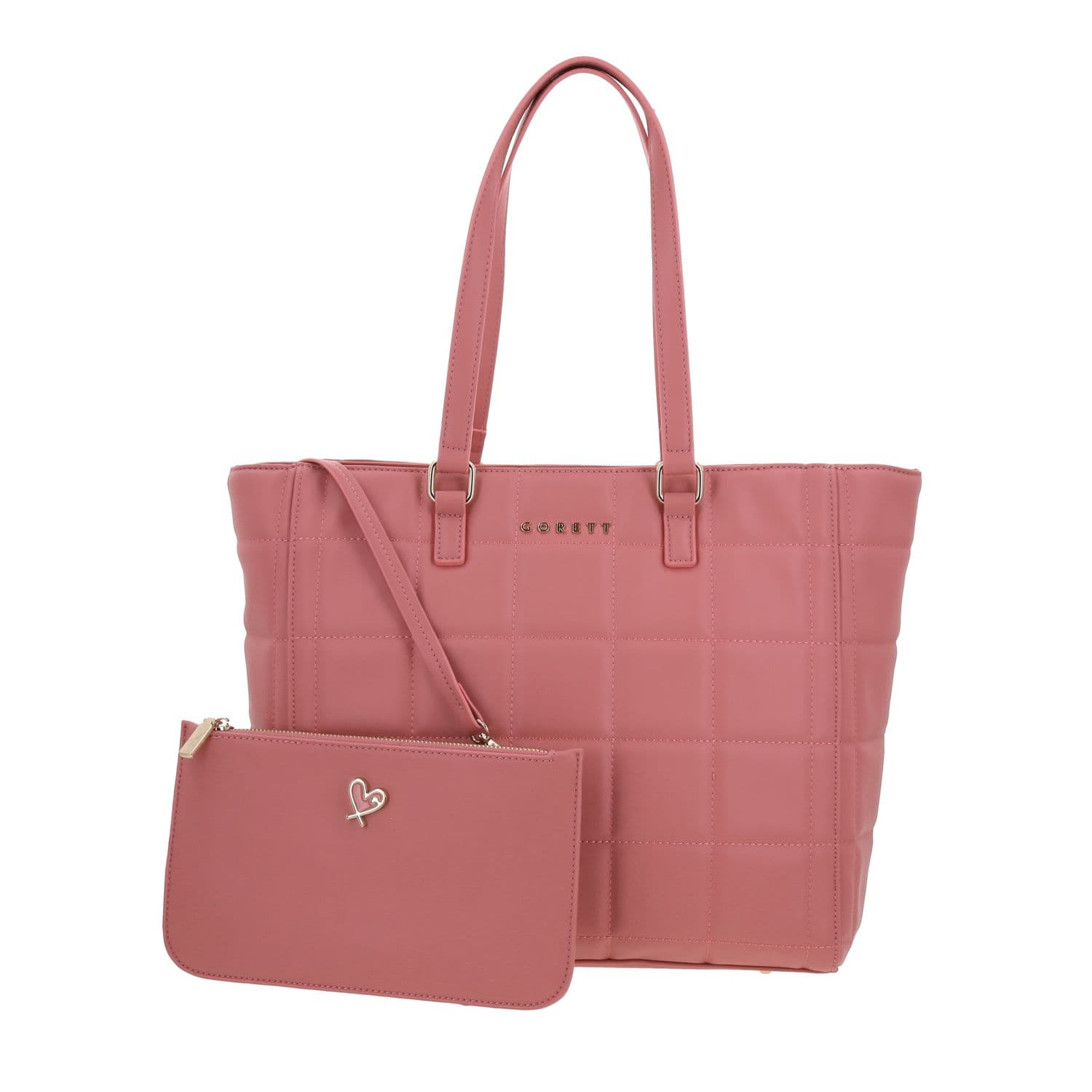 Bolsa grande para dama Gorétt by Chenson rosa con compartimentos prácticos, modelo GS26021-P