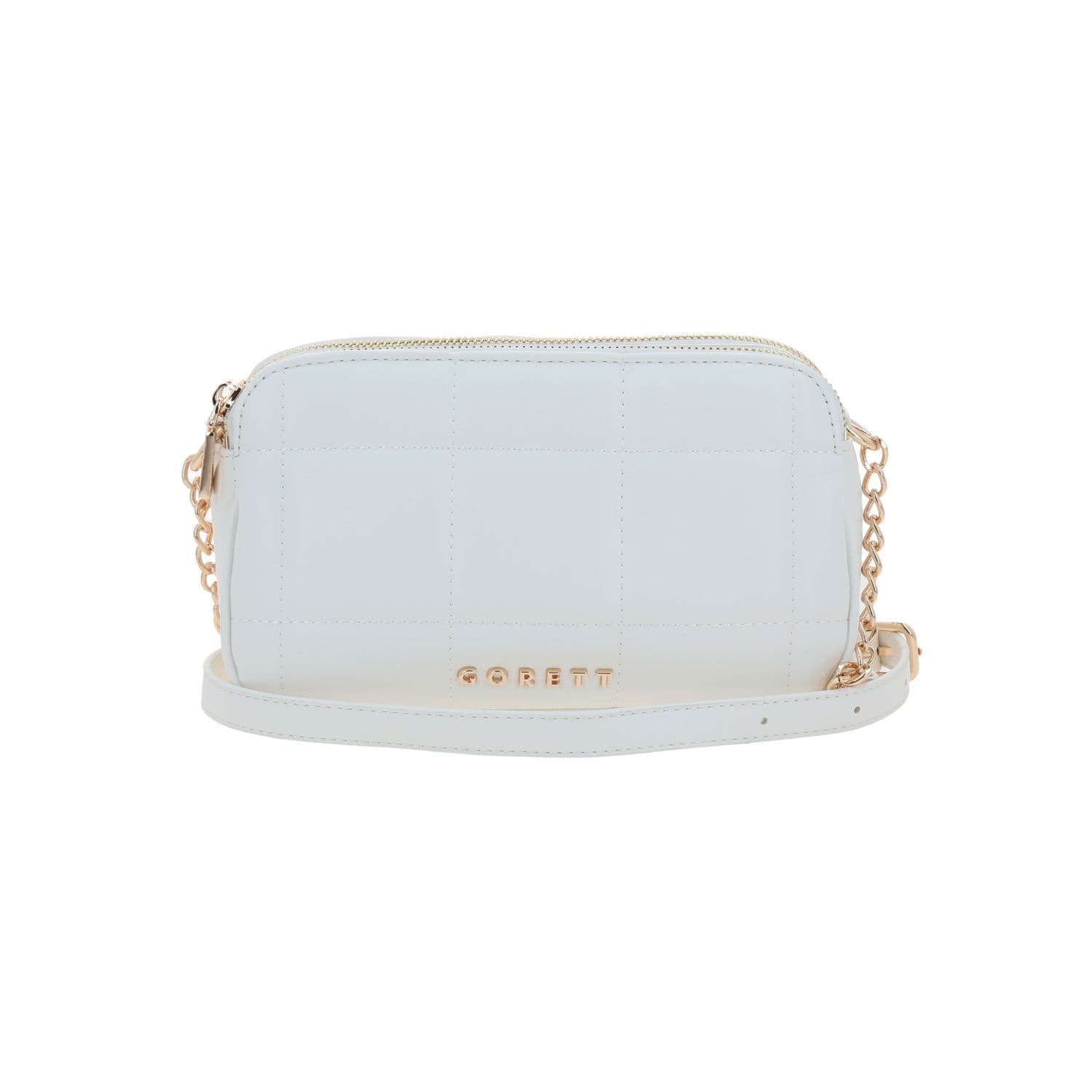 Bolsa de lado para dama Gorétt by Chenson color blanco con doble compartimento, modelo GS26022-W