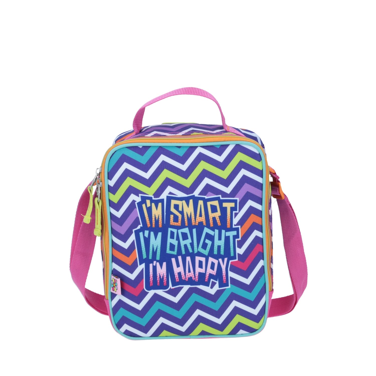 Lonchera escolar para niña Happy Girl by Chenson color rosa divertida, modelo HG64239-P