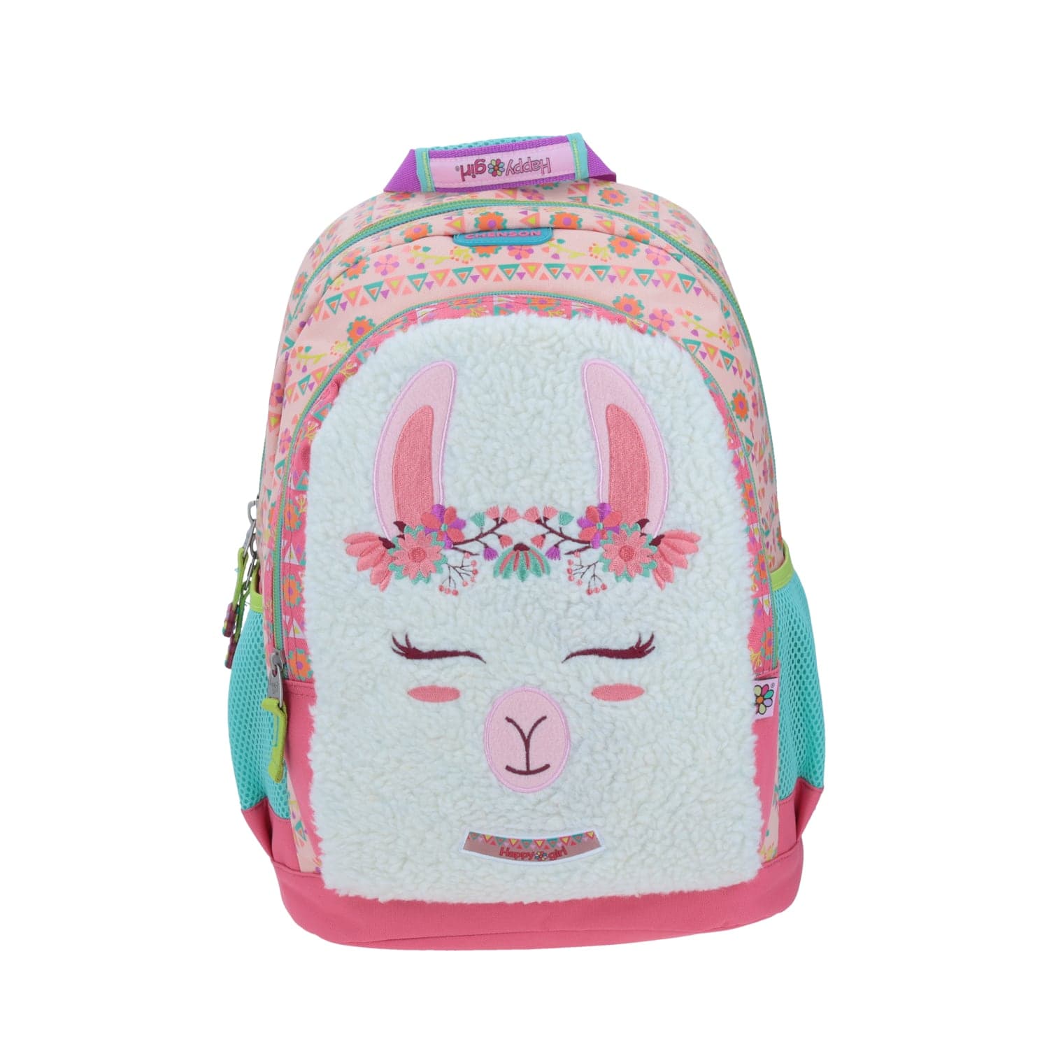 Mochila escolar para niña Happy Girl by Chenson rosa con porta tablet, modelo HG64470-P
