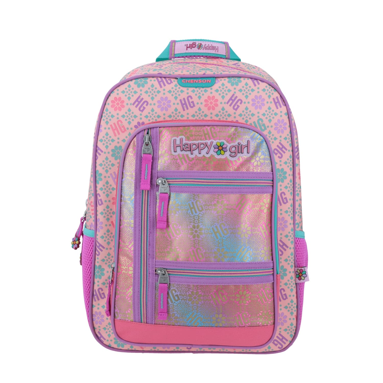 Mochila Escolar Happy Girl Rosa con Organizador - Chenson HG64494, modelo HG64494-P