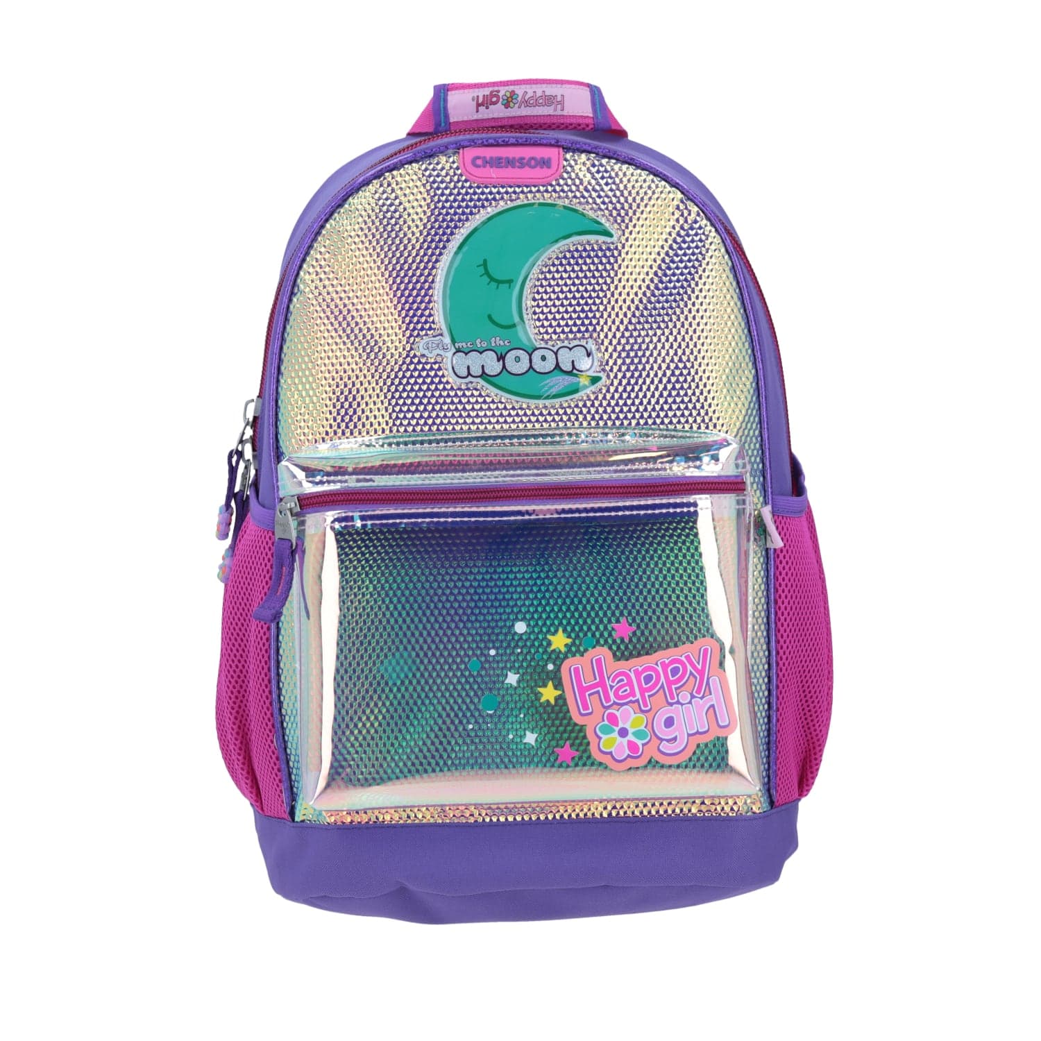 Mochila escolar iridiscente para niña Happy Girl by Chenson, modelo HG64554-I