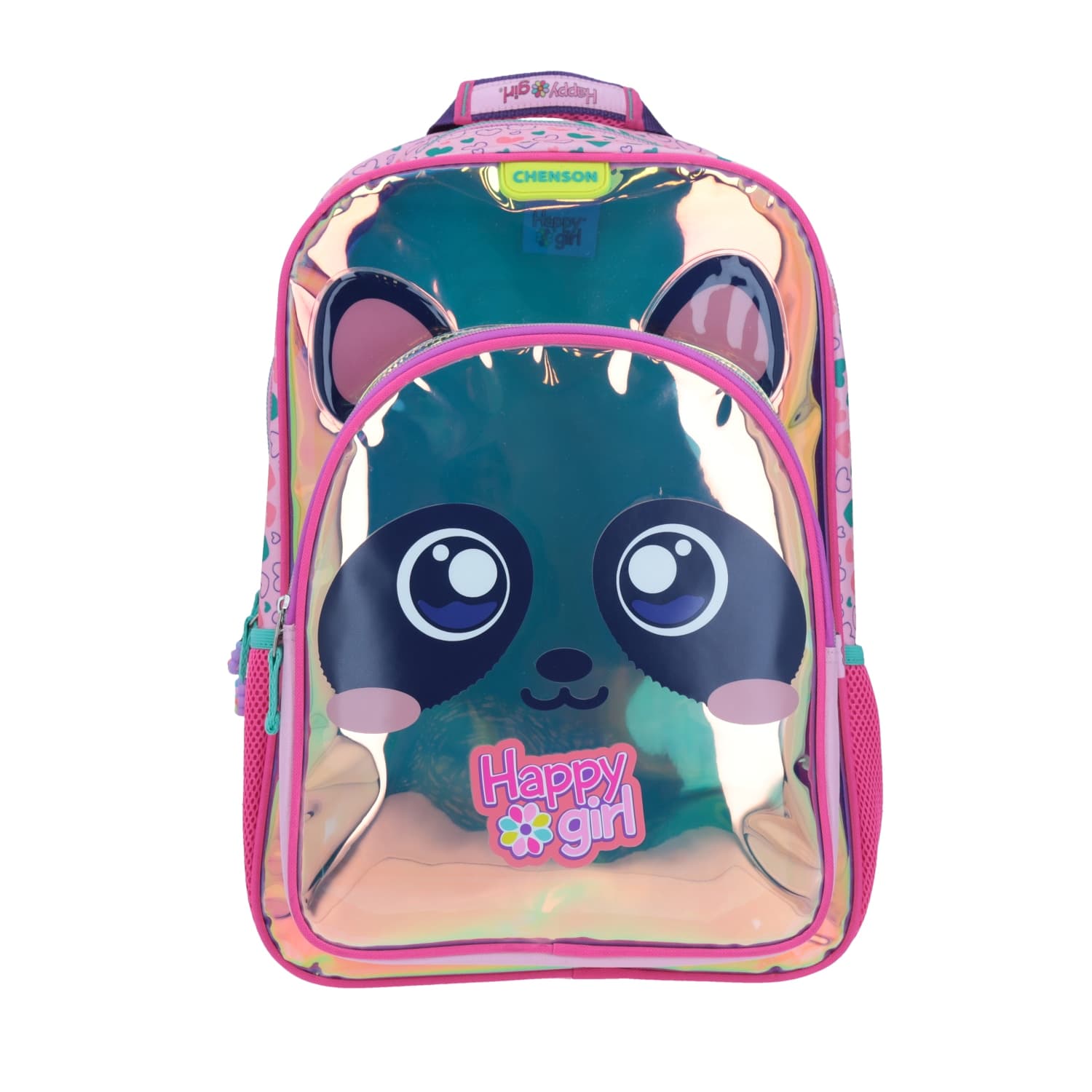 Mochila escolar para niña Happy Girl by Chenson color iridiscente, modelo HG64558-I