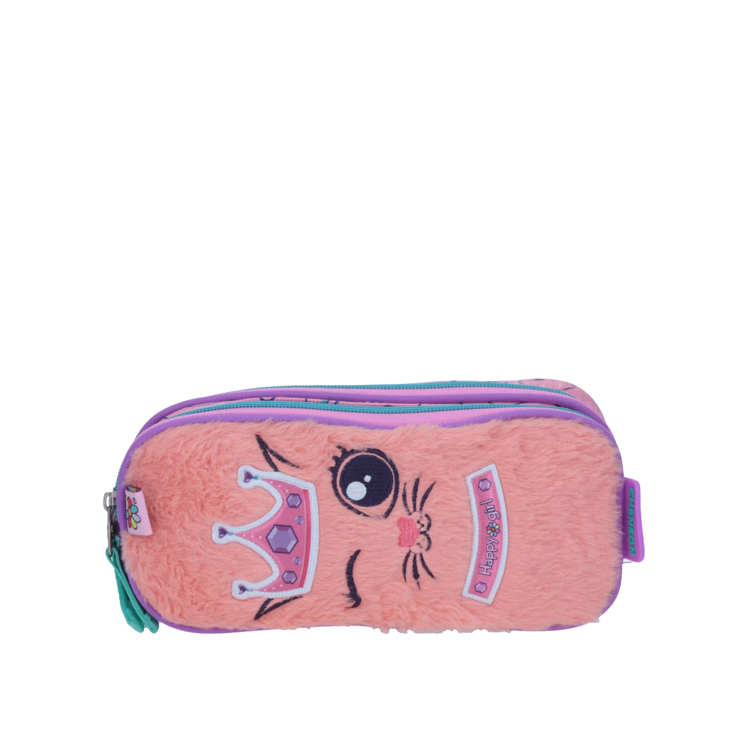 Lapicera Happy Girl Rosa | Estuche Escolar Infantil Doble Compartimento, modelo HG64828-P