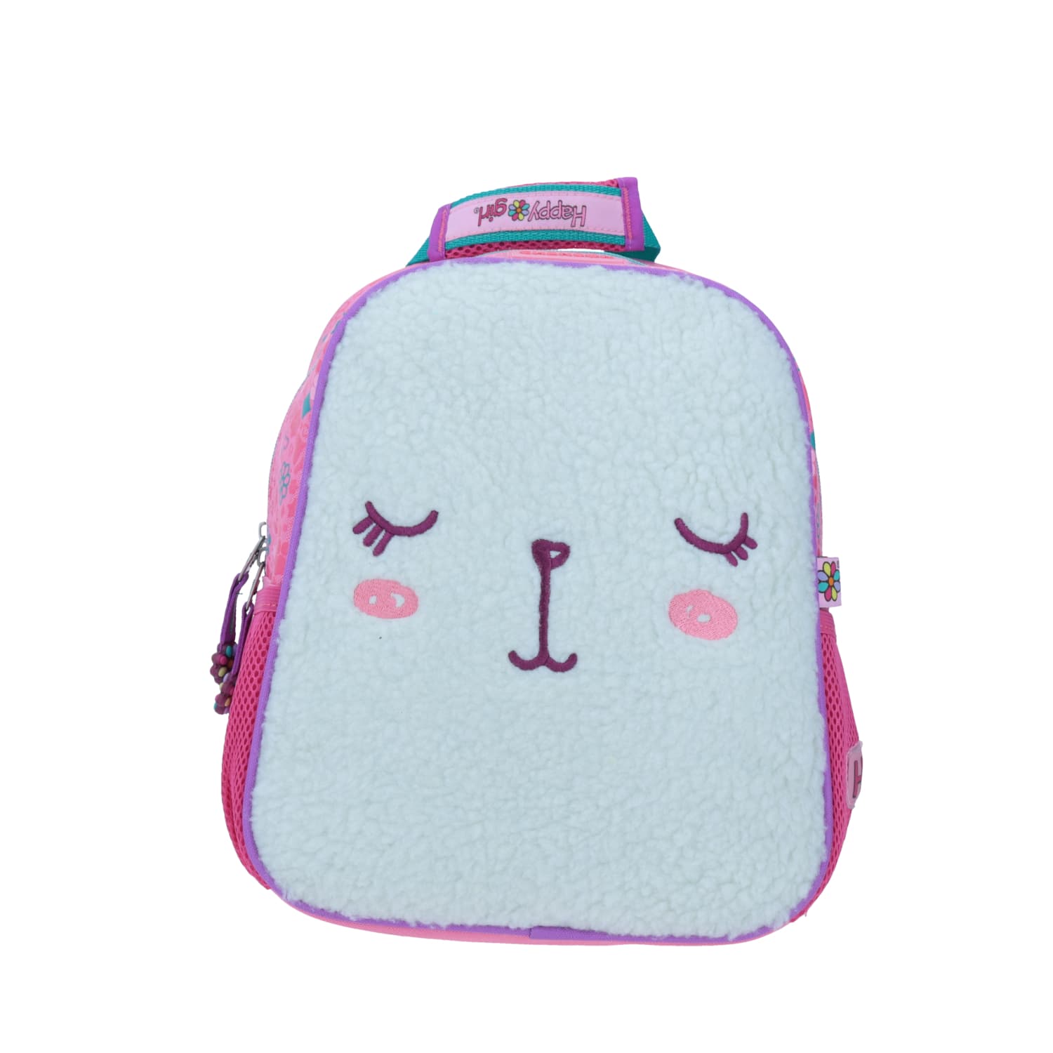 Mochila kinder para niña Happy Girl by Chenson gris con amplio compartimento, modelo HG65259-2