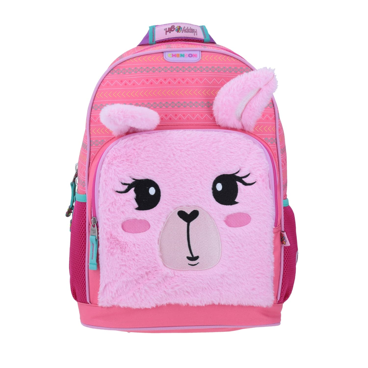 Mochila escolar para niña Happy Girl by Chenson color rosa con porta tablet, modelo HG65414-P