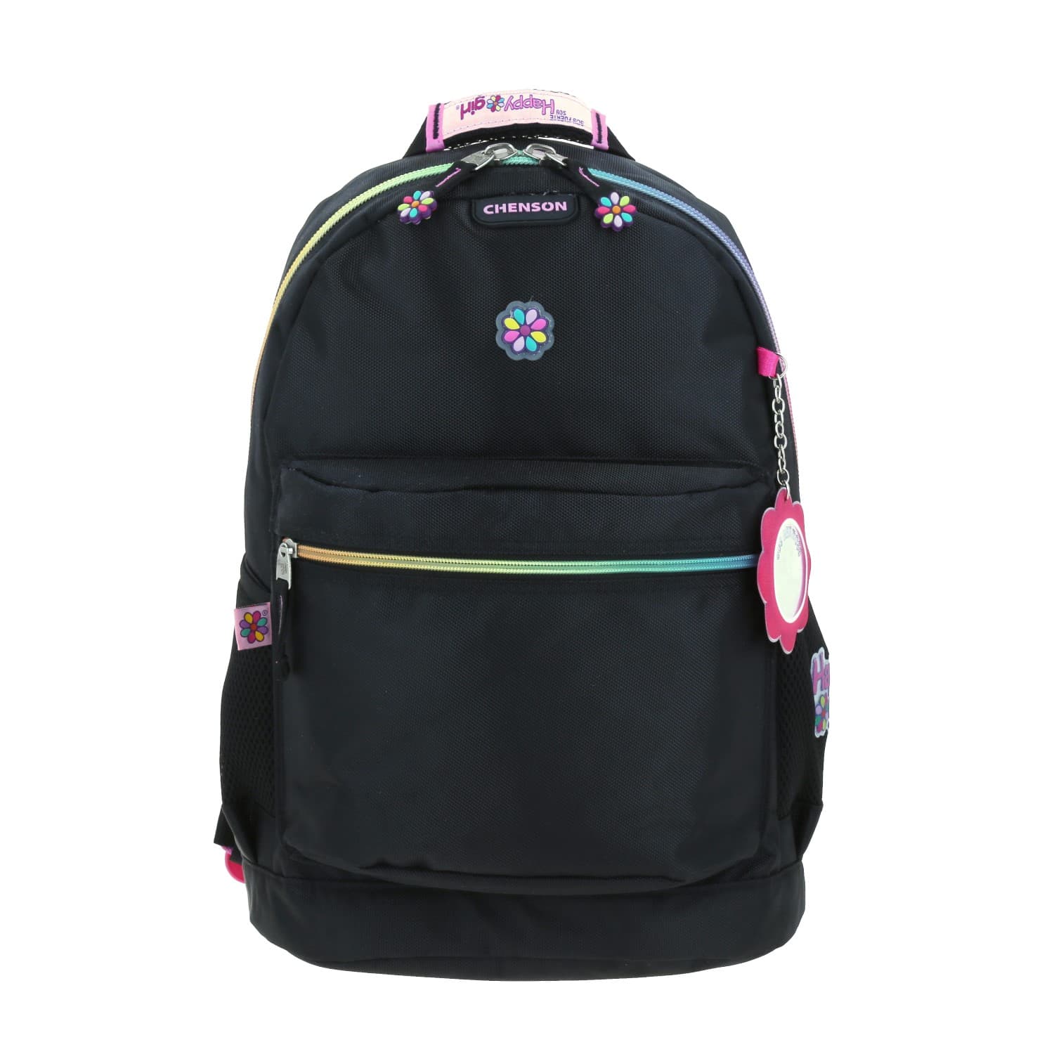 Mochila escolar para niña Happy Girl by Chenson color negro con tablet, modelo HG65957-3