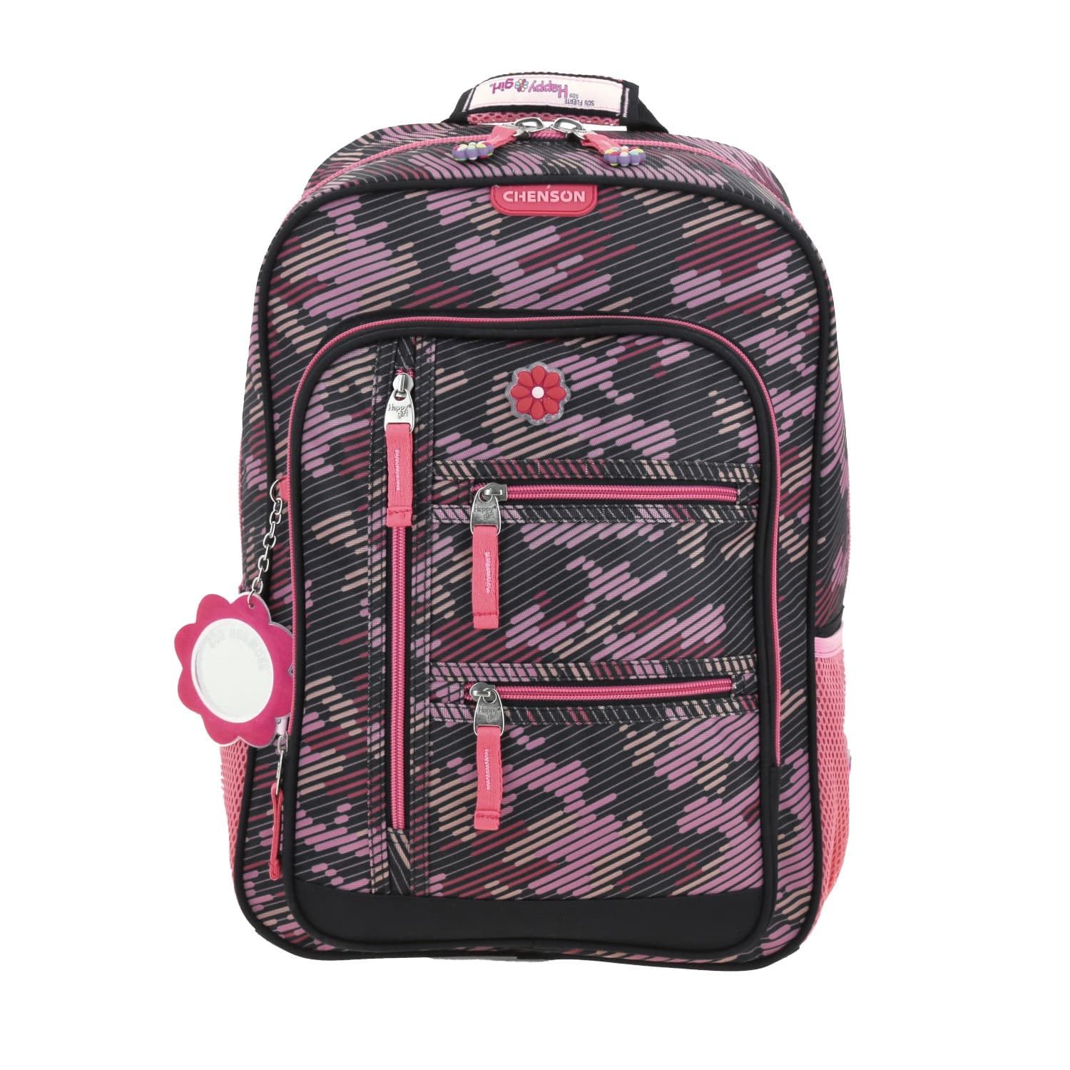 Mochila escolar para niña Happy Girl by Chenson color negro y duradera, modelo HG65998-3