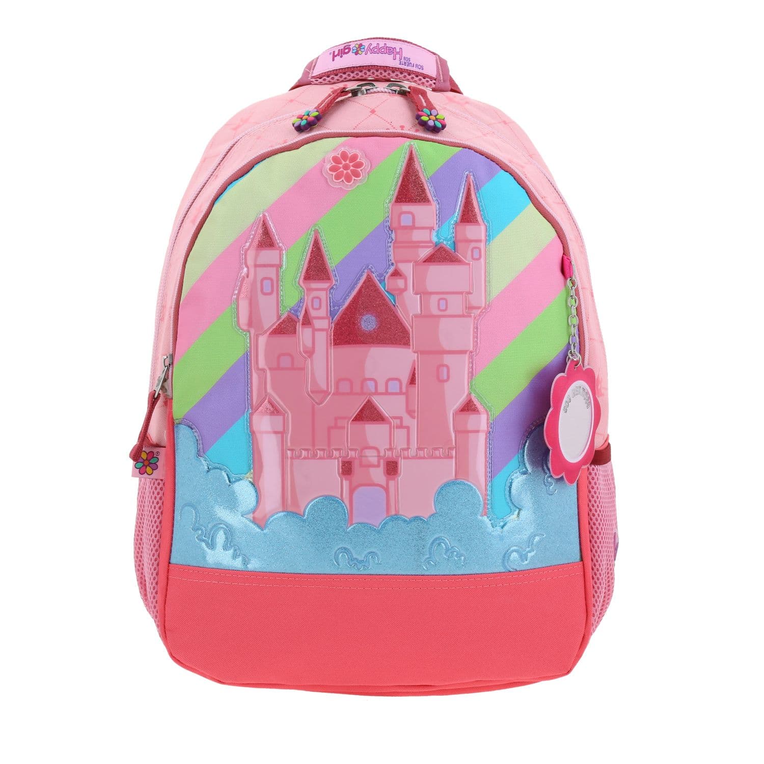 Mochila escolar para niña Happy Girl by Chenson rosa con amplio espacio, modelo HG66030-P