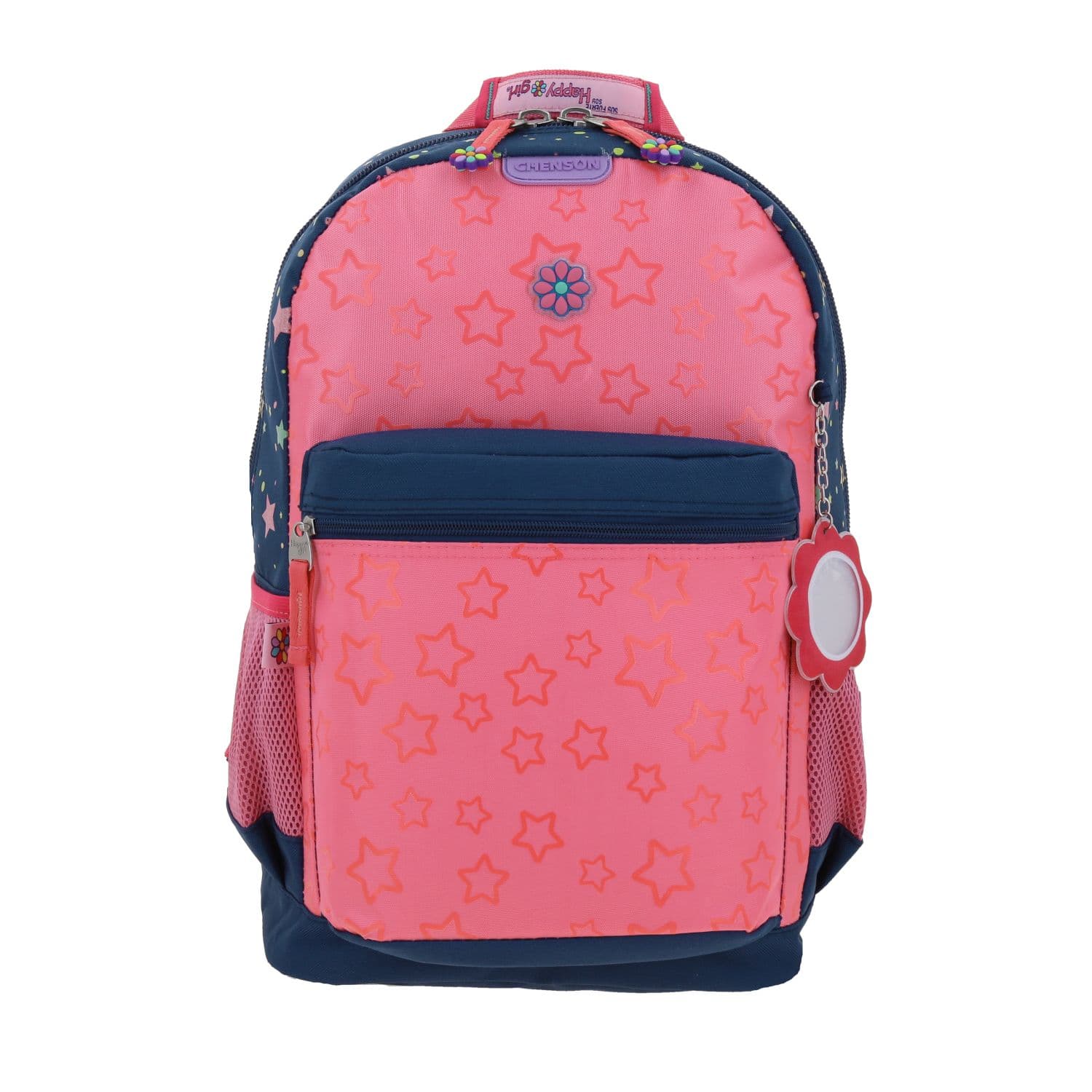 Mochila escolar para niña Happy Girl by Chenson azul con compartimento amplio, modelo HG66102-9