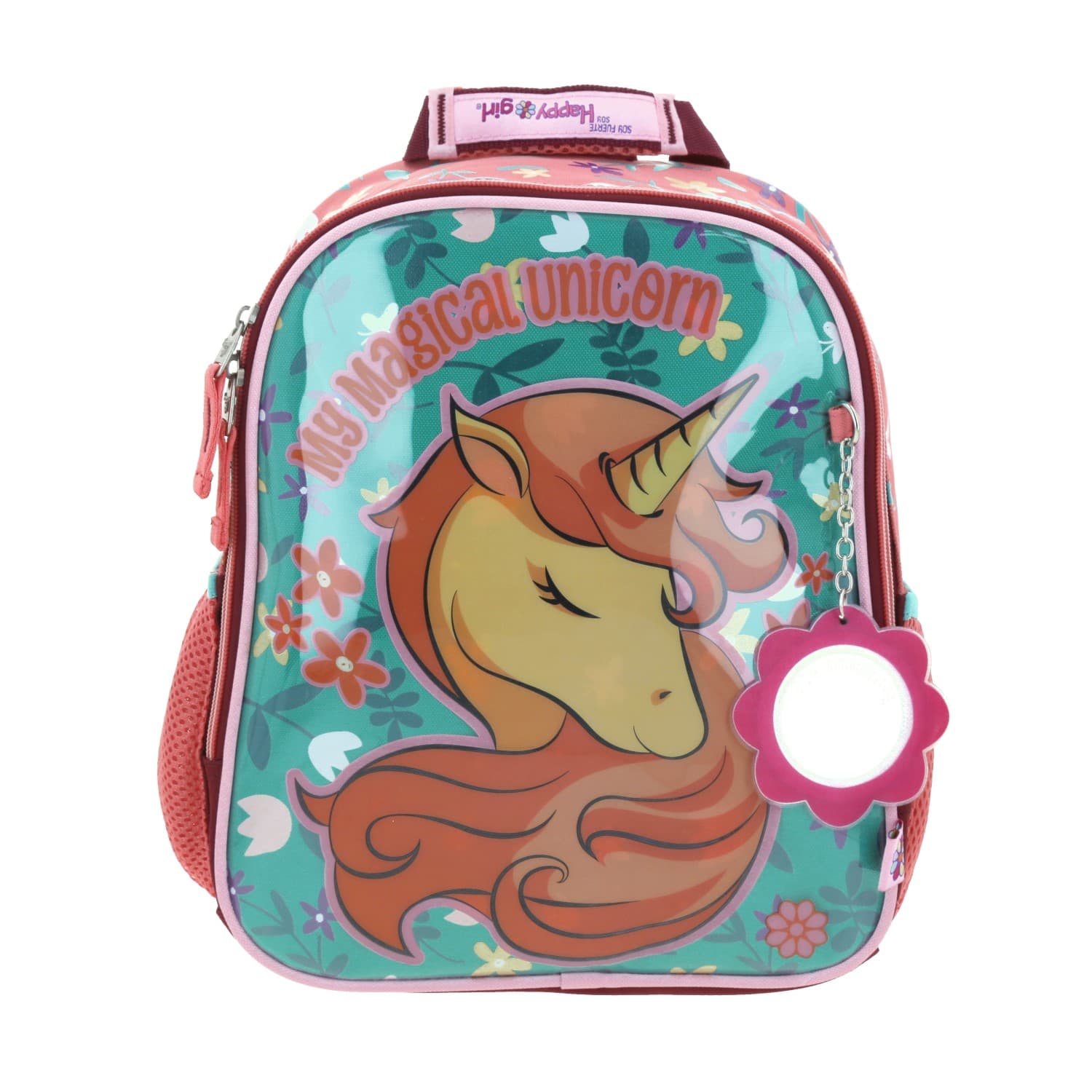 Mochila escolar para niña Happy Girl by Chenson Rosa con amplio compartimento, modelo HG66239-P