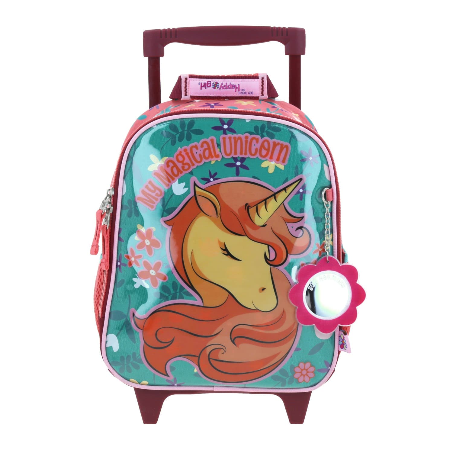 Mochila con Ruedas Happy Girl Rosa para Niña - Diversión y Durabilidad, modelo HG66240-P