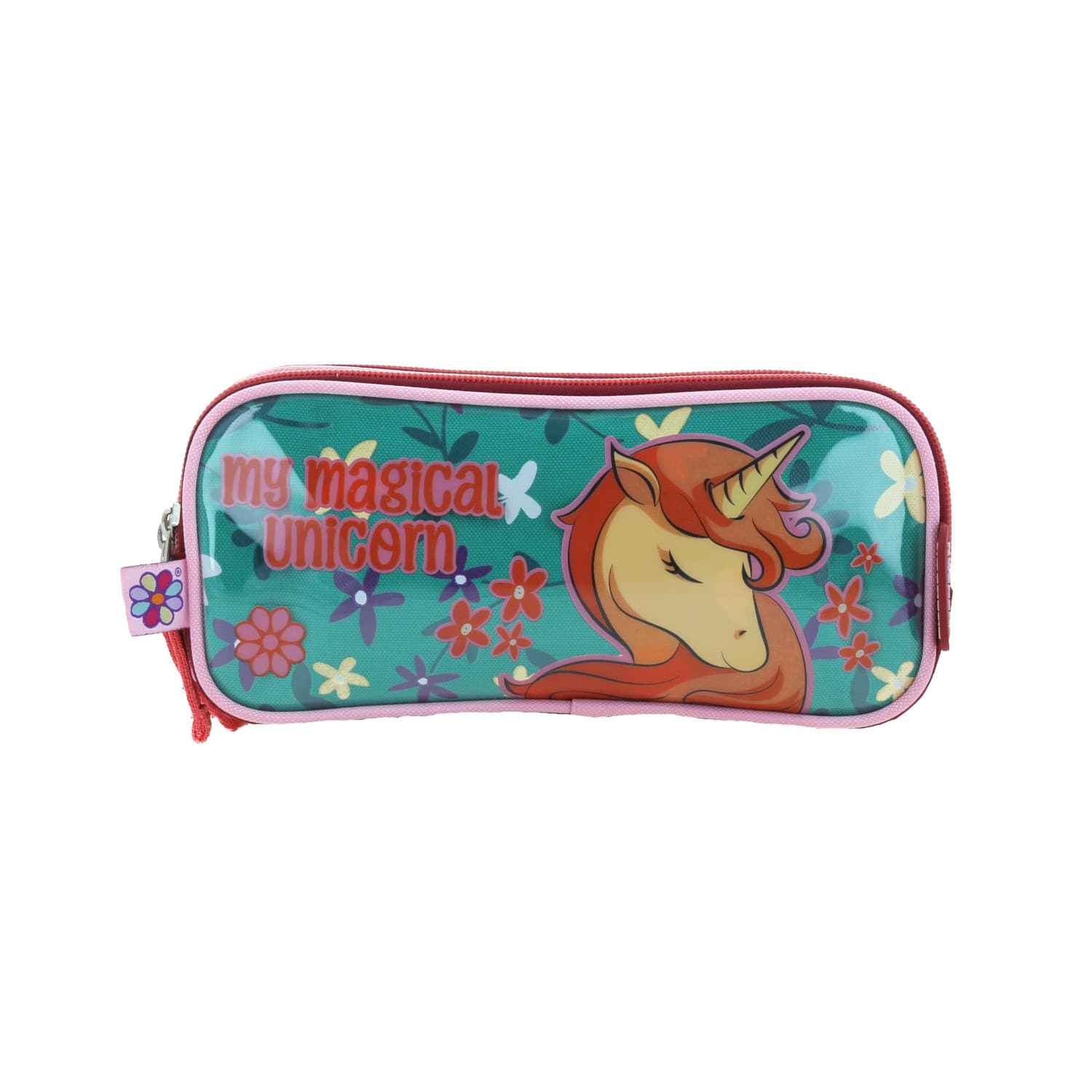 Lapicera escolar para niña Happy Girl rosa con triple compartimento, modelo HG66241-P
