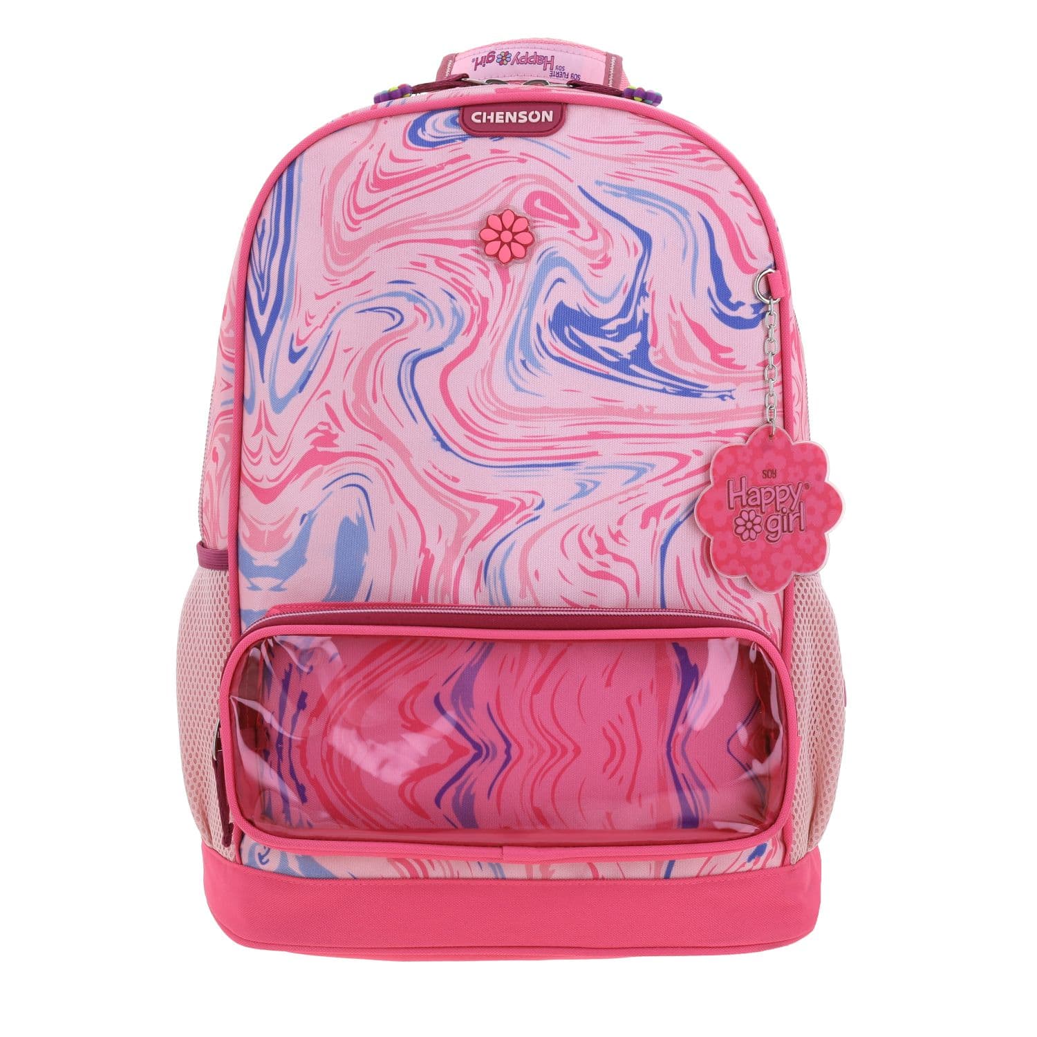 Mochila escolar para niña Happy Girl by Chenson Rosa con compartimento amplio, modelo HG66268-P