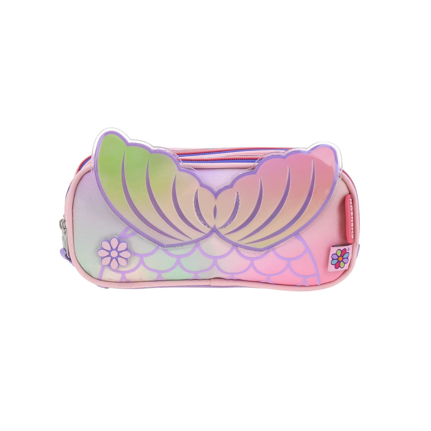 Lapicera escolar para niña Happy Girl Iridiscente con triple compartimento, modelo HG66382-I