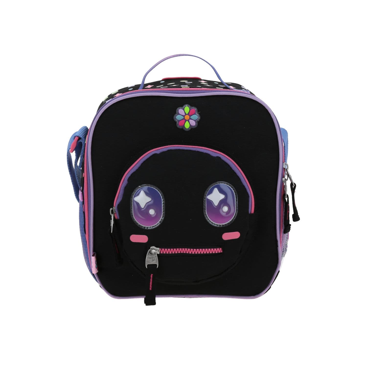 Lonchera escolar térmica Happy Girl negra para niña - Duradera y divertida, modelo HG66427-3
