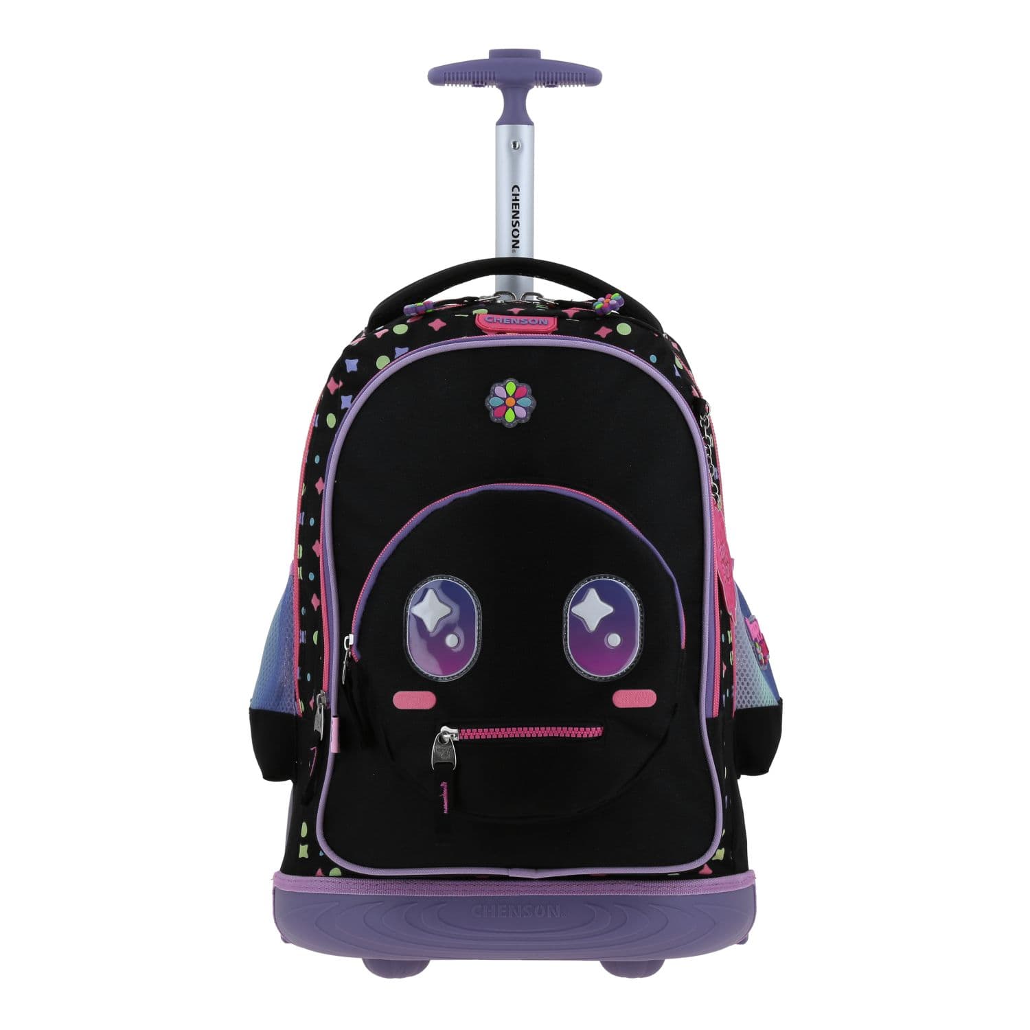 Mochila con Ruedas Happy Girl Negro para niña - Diversión y Durabilidad, modelo HG66429-3