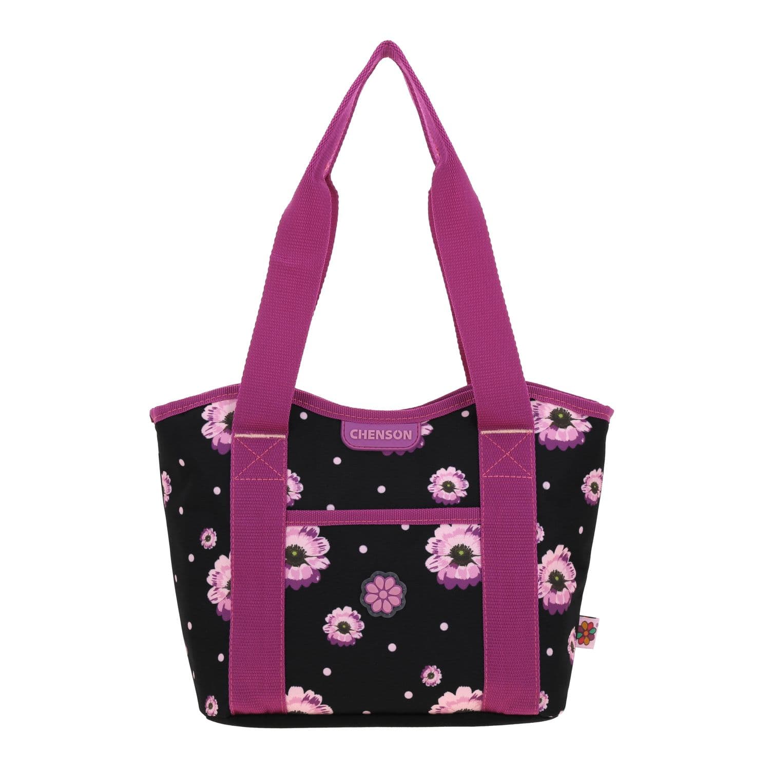 Lonchera escolar térmica Happy Girl by Chenson, Negro, duradera y divertida, modelo HG66521-3