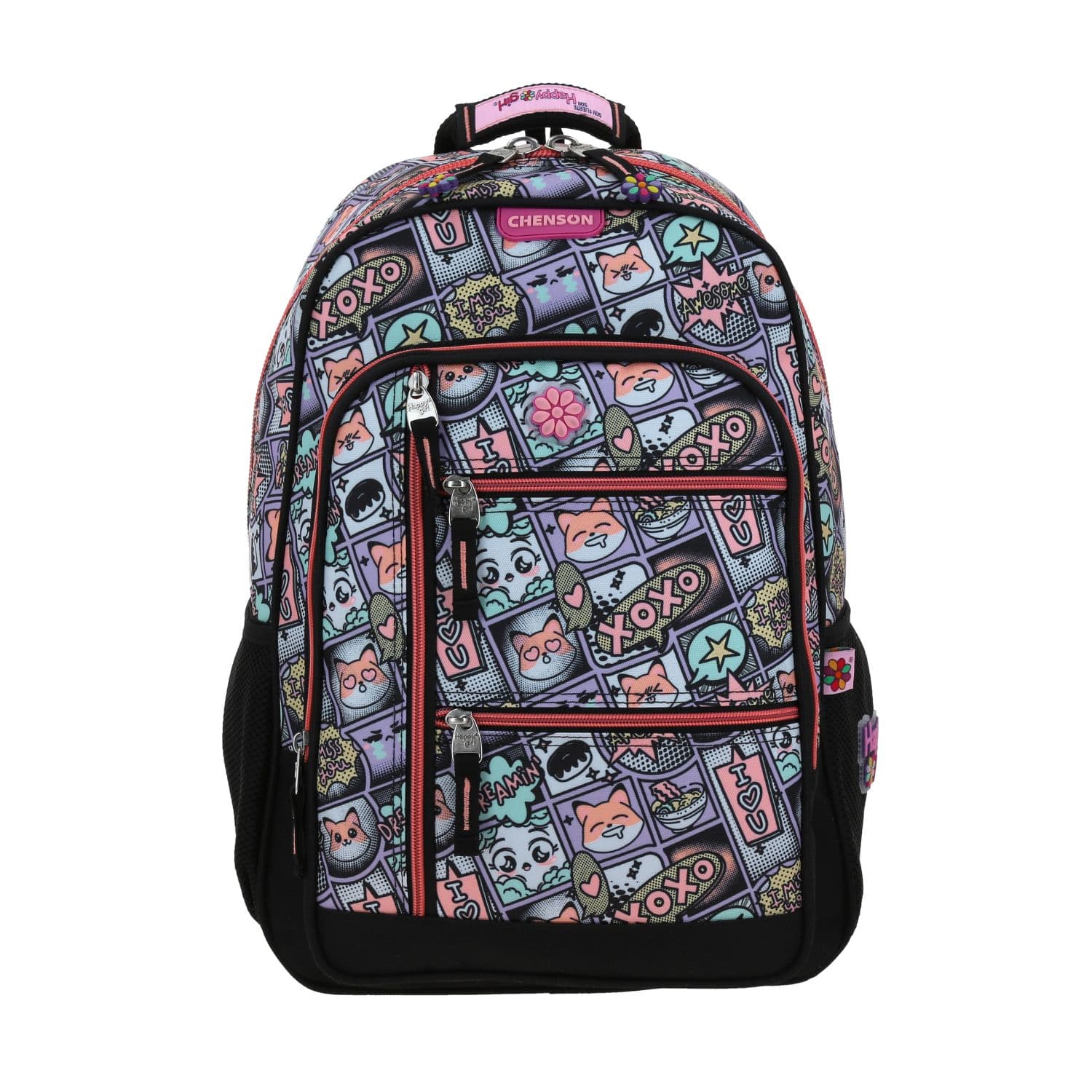 Mochila escolar para niña Happy Girl by Chenson color uva - Duradera y divertida, modelo HG66532-U